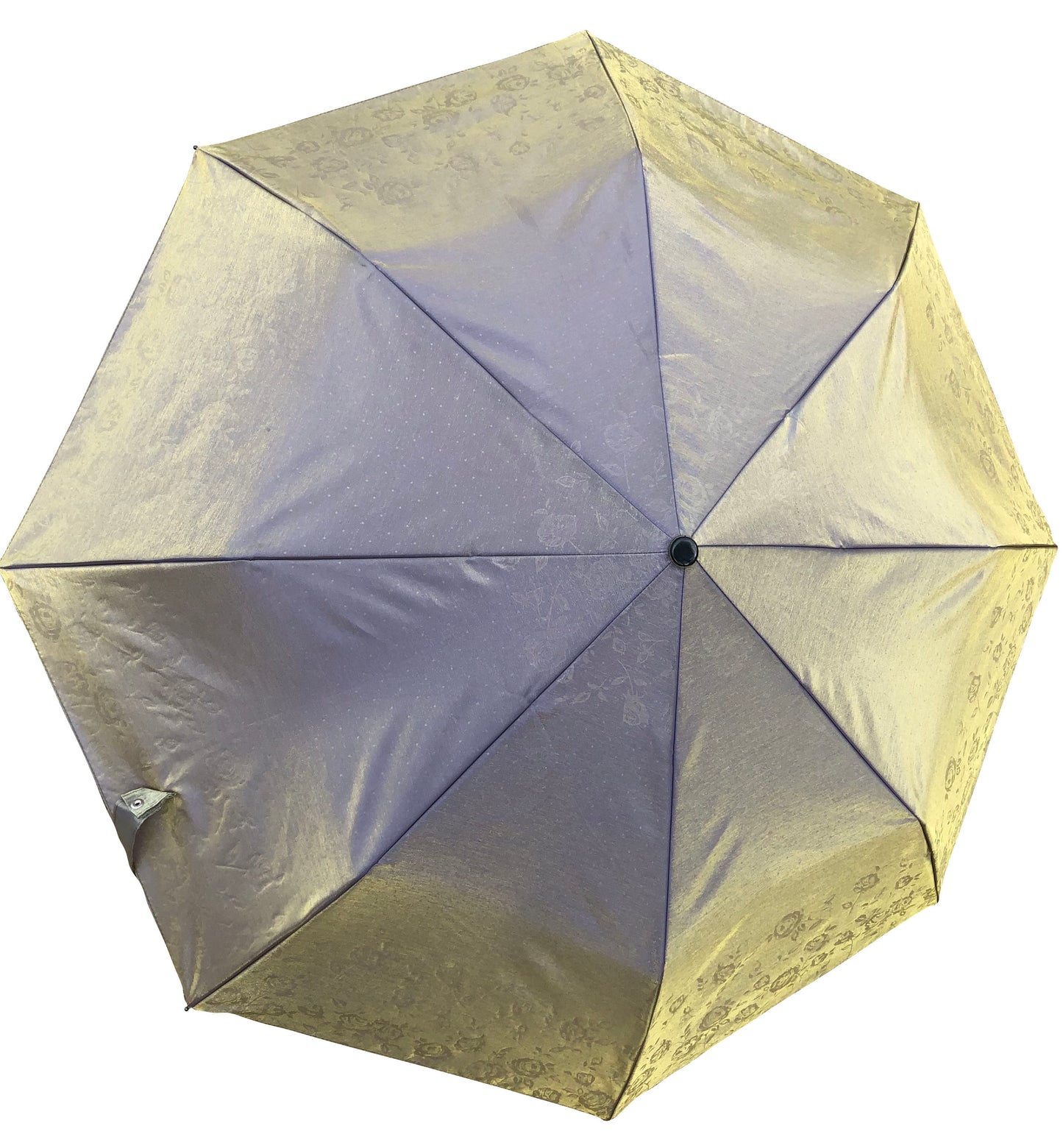 Folding Lavender/ Yellow Iridescent Umbrella | Automatic Opening | 12 Inches long When Folded
