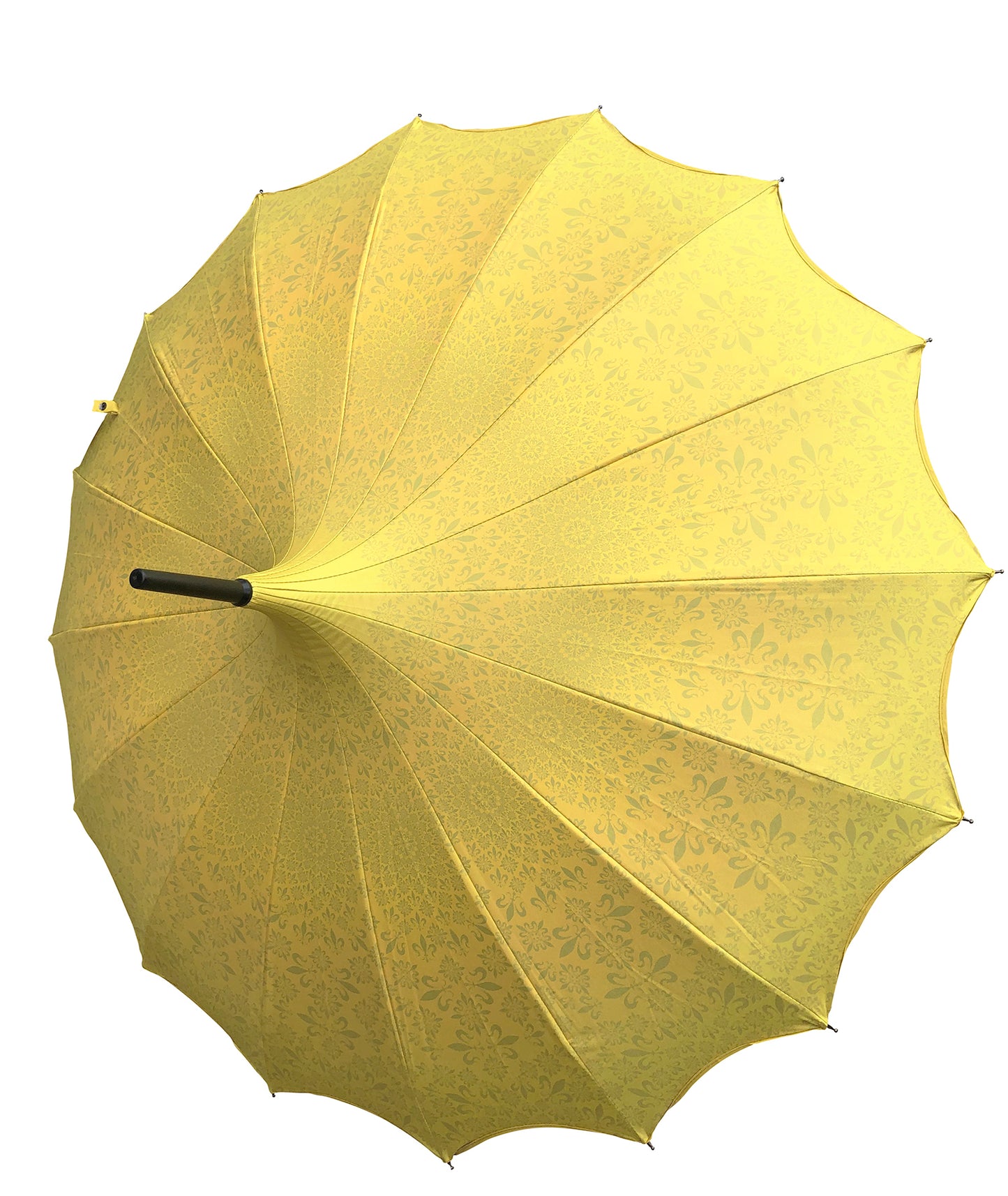 Waterproof + Real Anti-UV Umbrella | Blackout lining | Pagoda style | Yellow design