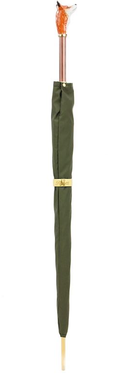 Pasotti Fox Umbrella | Handmade in Italy | Enameled Handle | Free Shipping