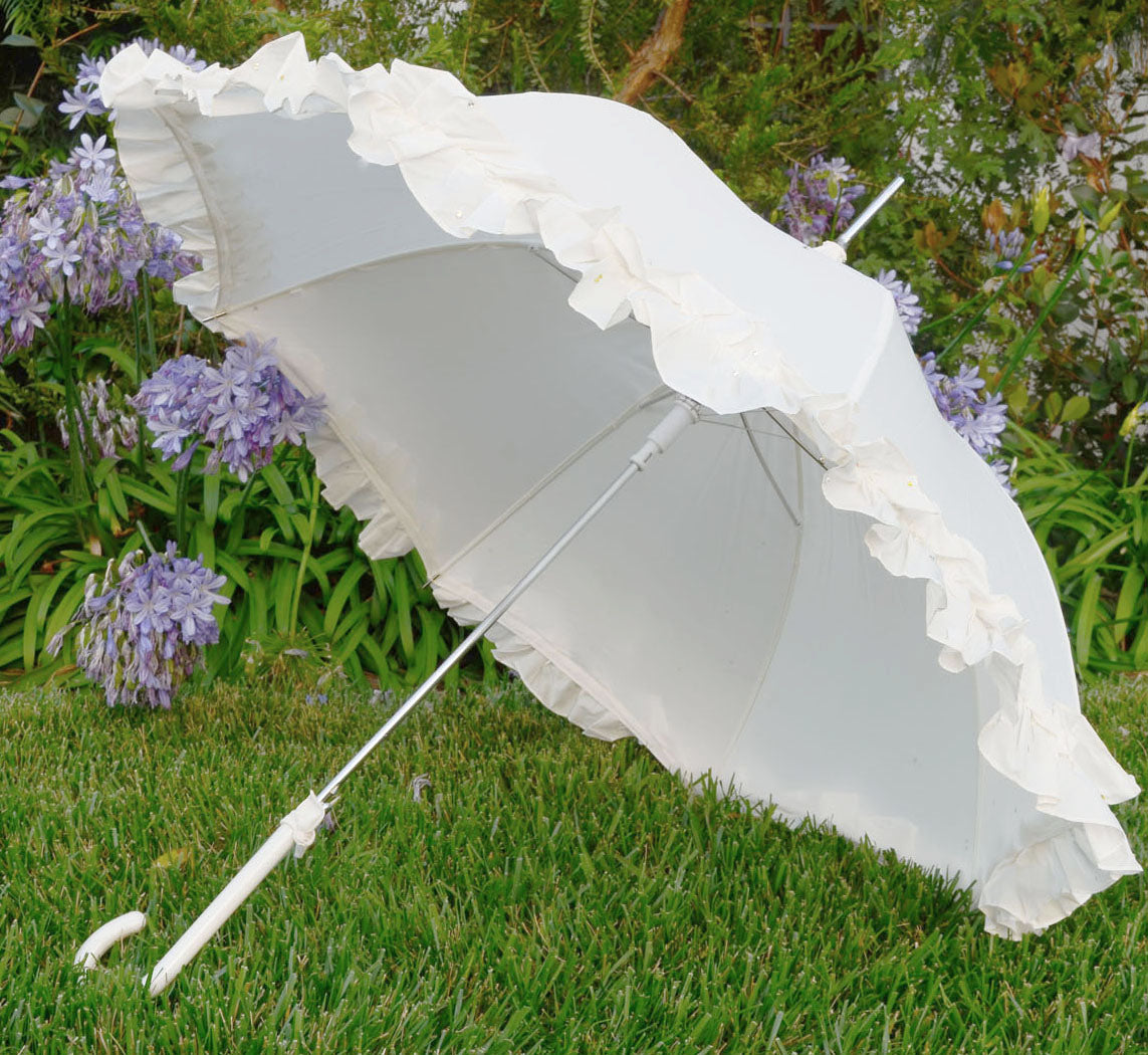 Cream Ruffle Lady Pagoda | Retro Style | Elegant Dome Shaped and Ruffles