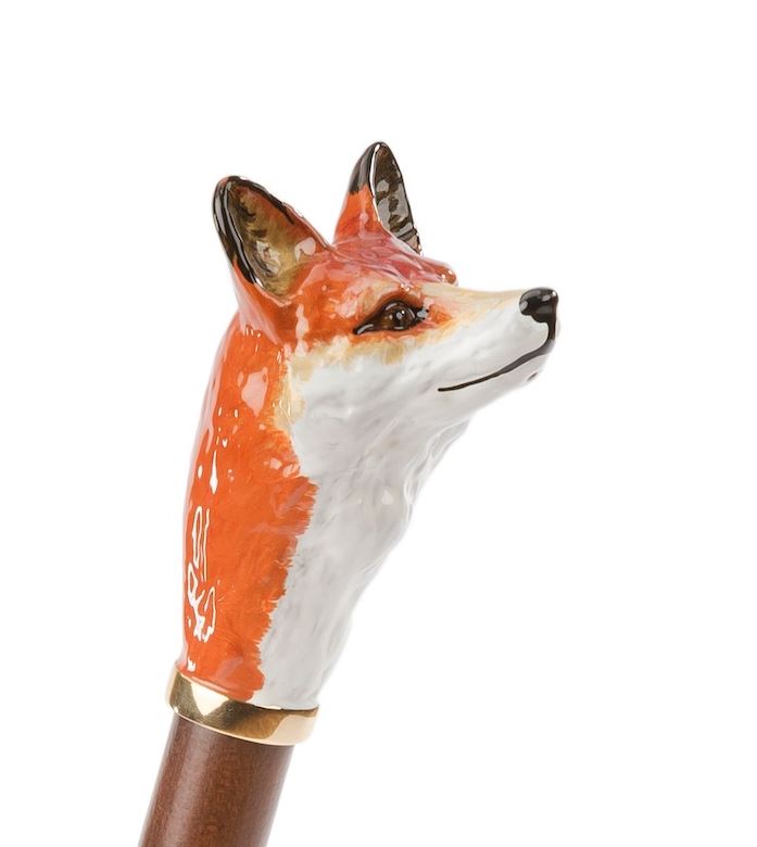 Pasotti Fox Umbrella | Handmade in Italy | Enameled Handle | Free Shipping