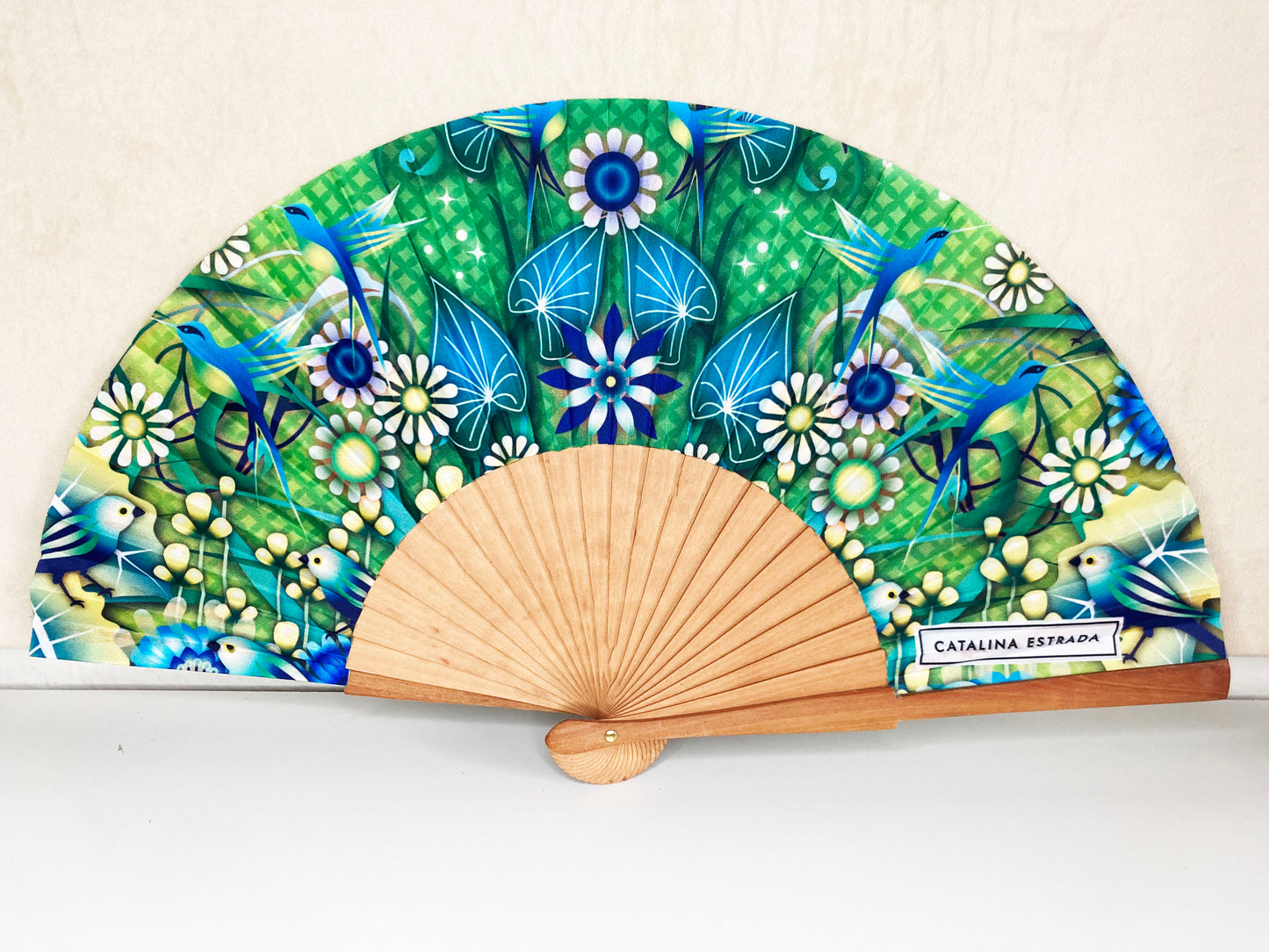 Birds and Blossoms Hand Fan | Made in Spain | Catalina Estrada Collection
