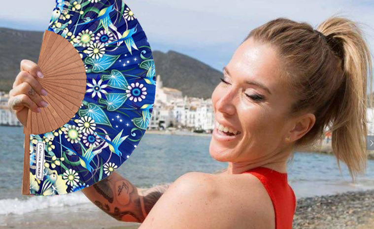 Abanico Alas Azules | Hecho en España | Colección Catalina Estrada