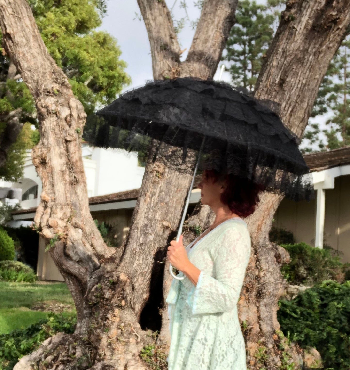 French Lace Sun Parasol | Extra Light Aluminum Frame | Full Coverage