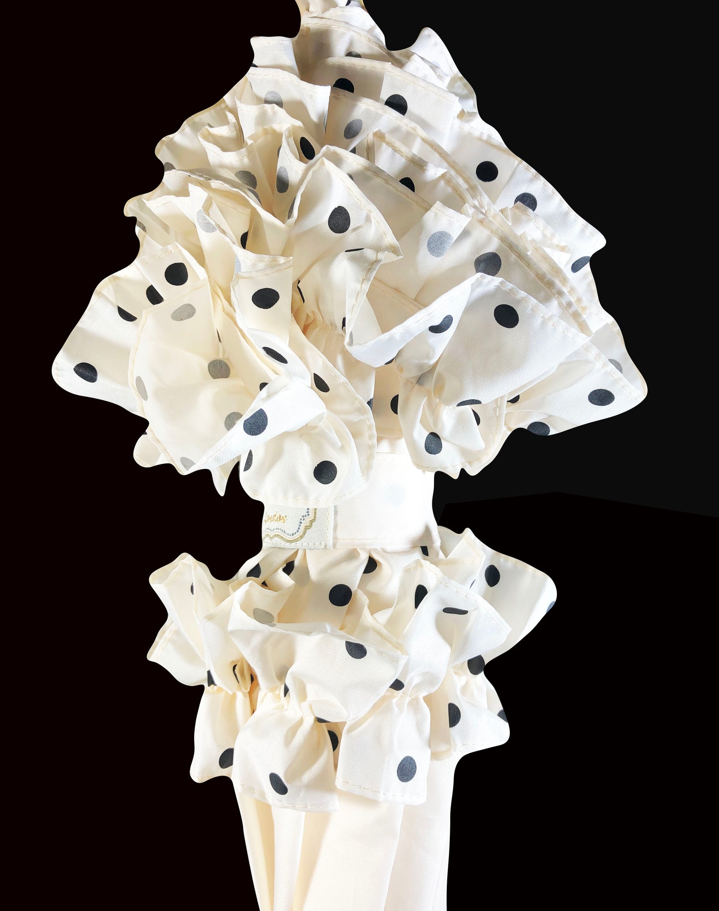 Polka Dots and Frill Umbrella | Pagoda Shaped Canopy | One Year Warranty