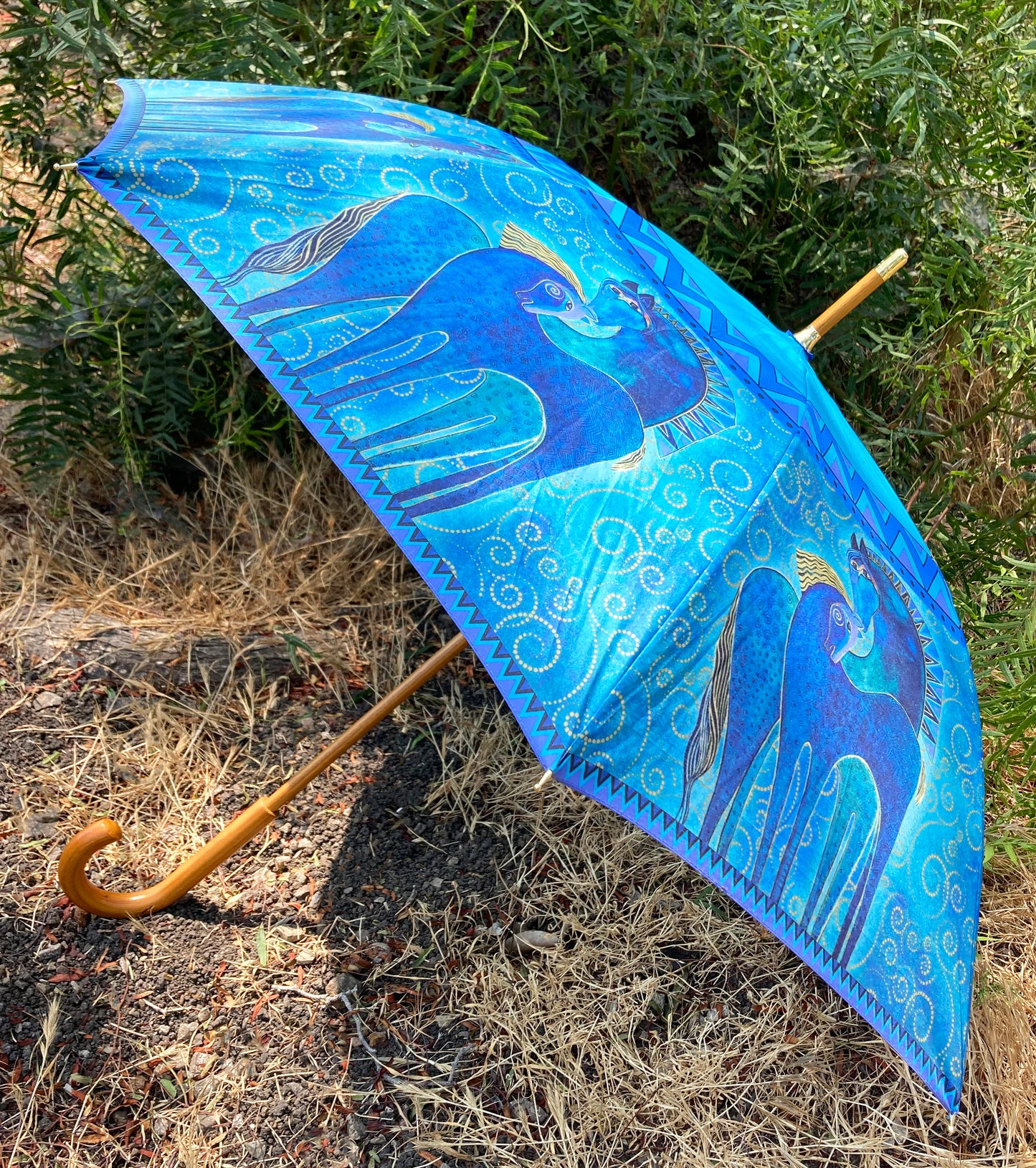 Paraguas Teal Mares | Colección Laurel Burch