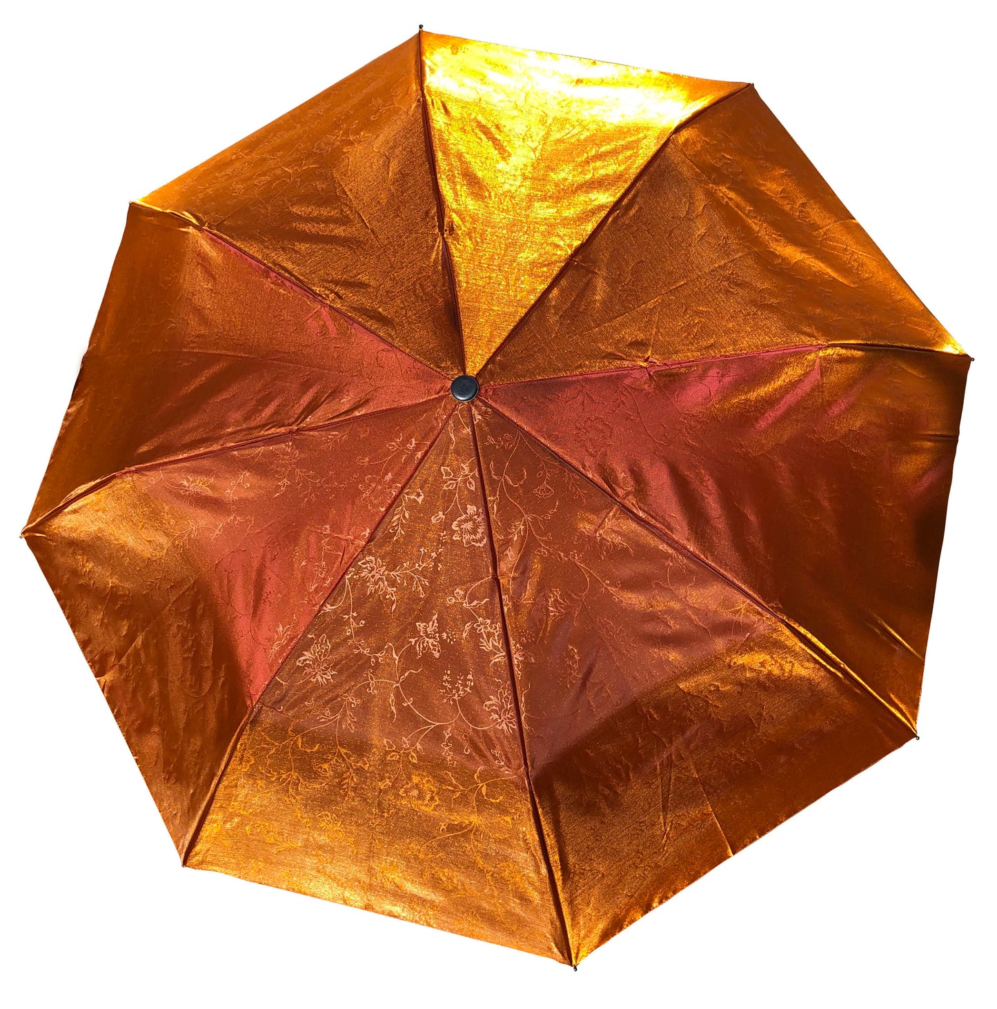 Iridescent Copper Umbrella | Folding Style | Metallic-Like Fiery Canopy