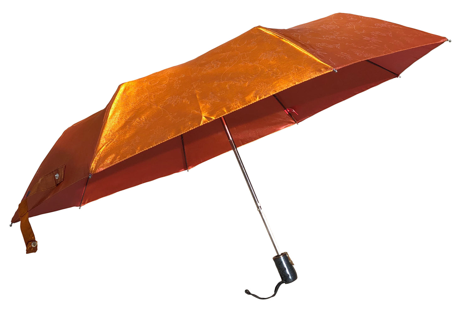 Iridescent Copper Umbrella | Folding Style | Metallic-Like Fiery Canopy