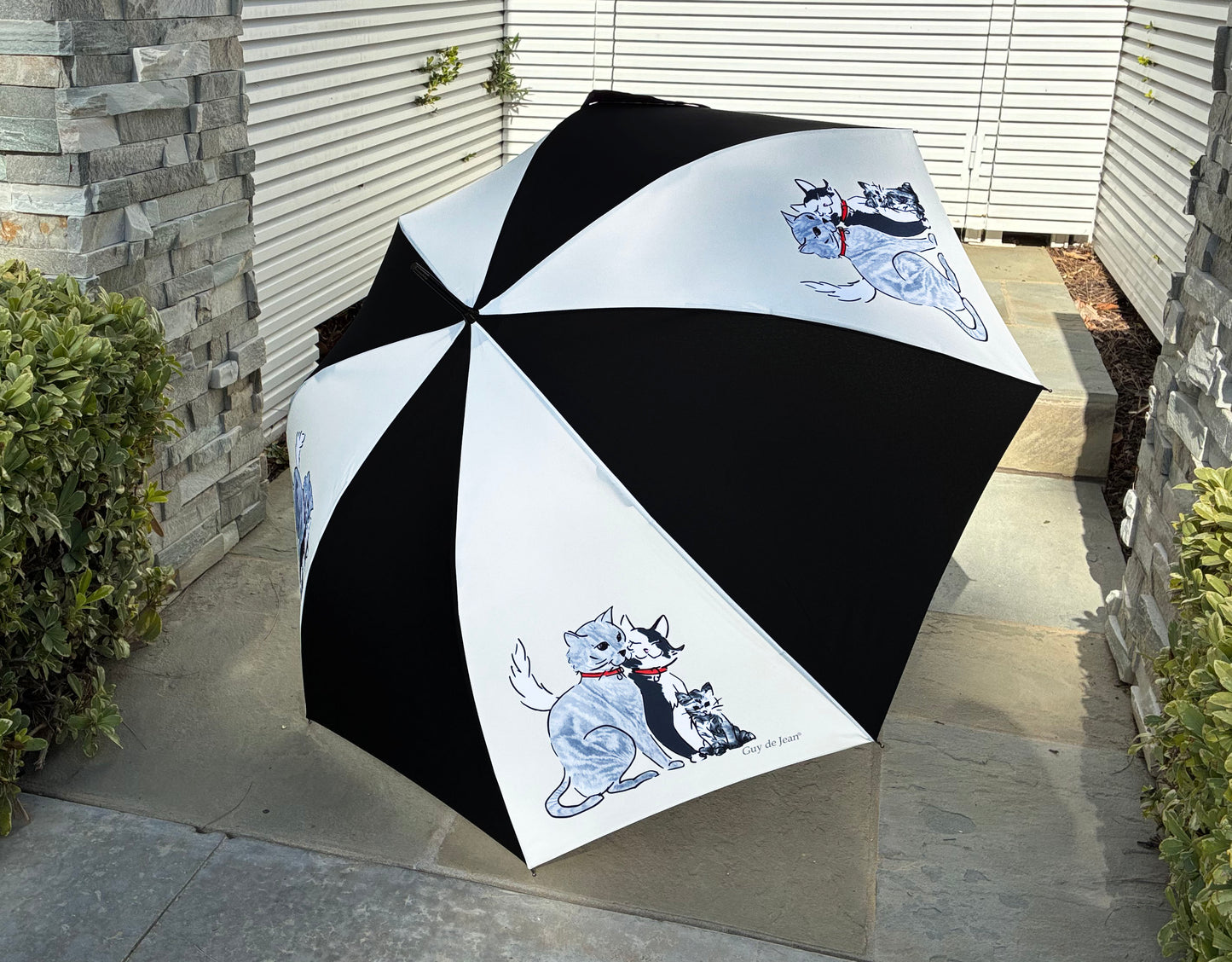 Paris Cat Stroll | French Handmade Umbrella | Auto Open | Free Shipping