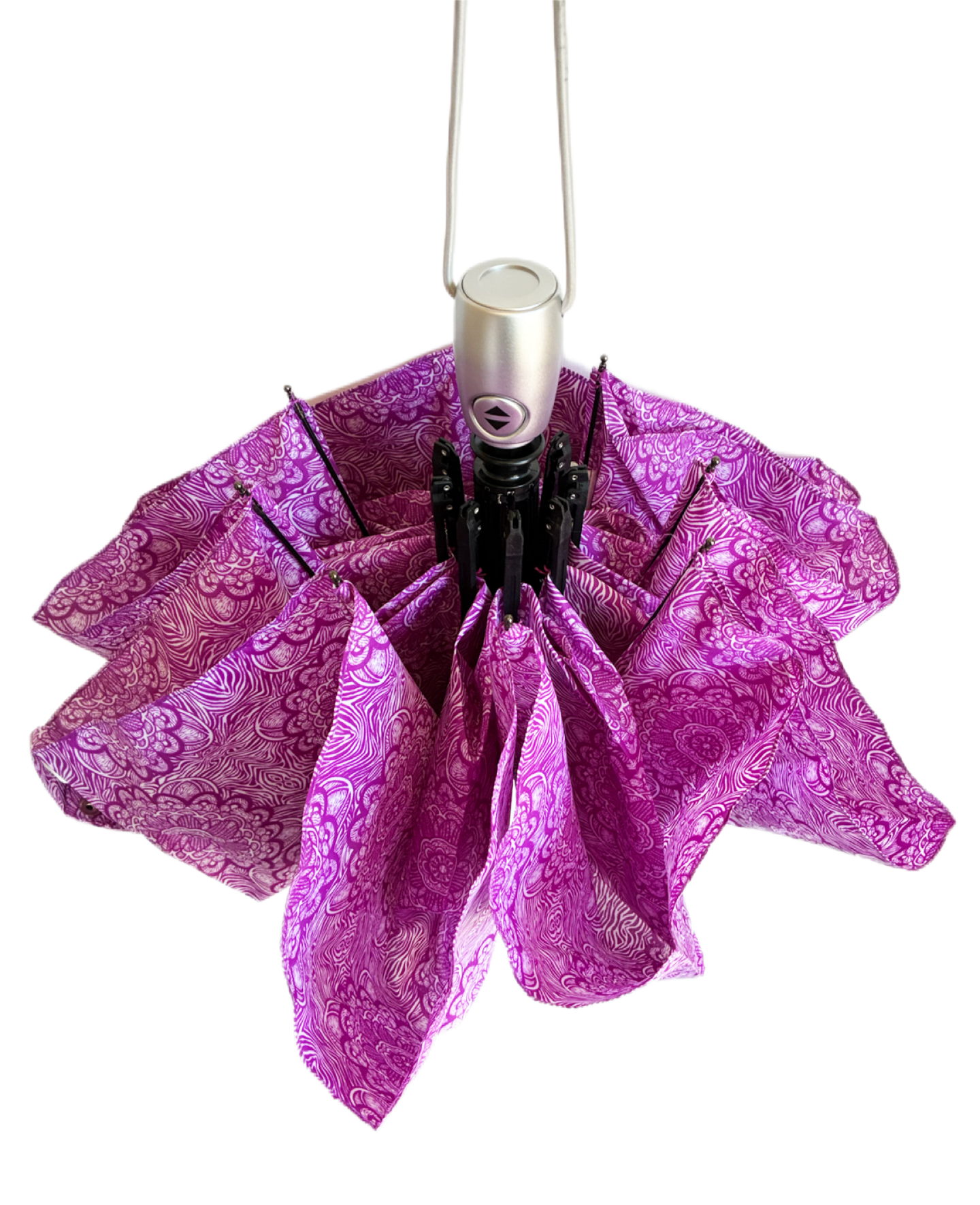 Fuchsia Bloom Compact Umbrella | Auto Open | 2-Step Closing System
