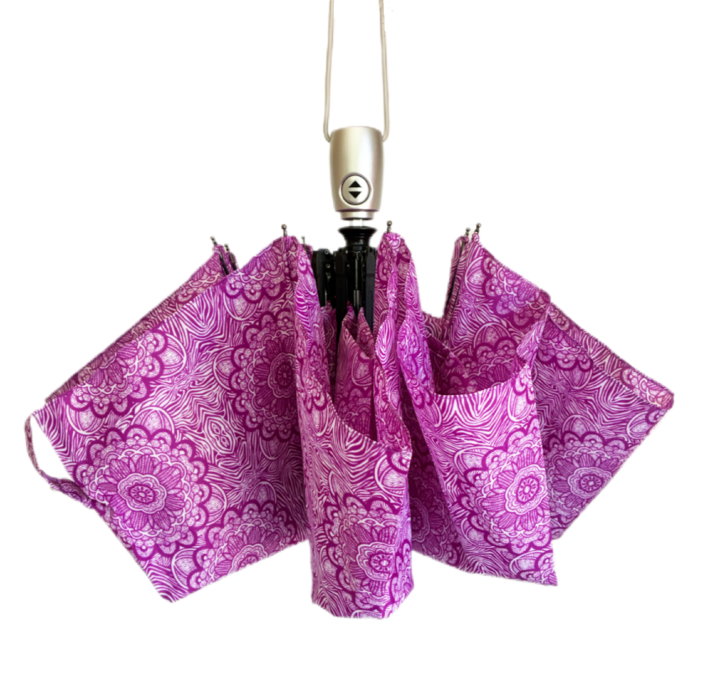 Fuchsia Bloom Compact Umbrella | Auto Open | 2-Step Closing System