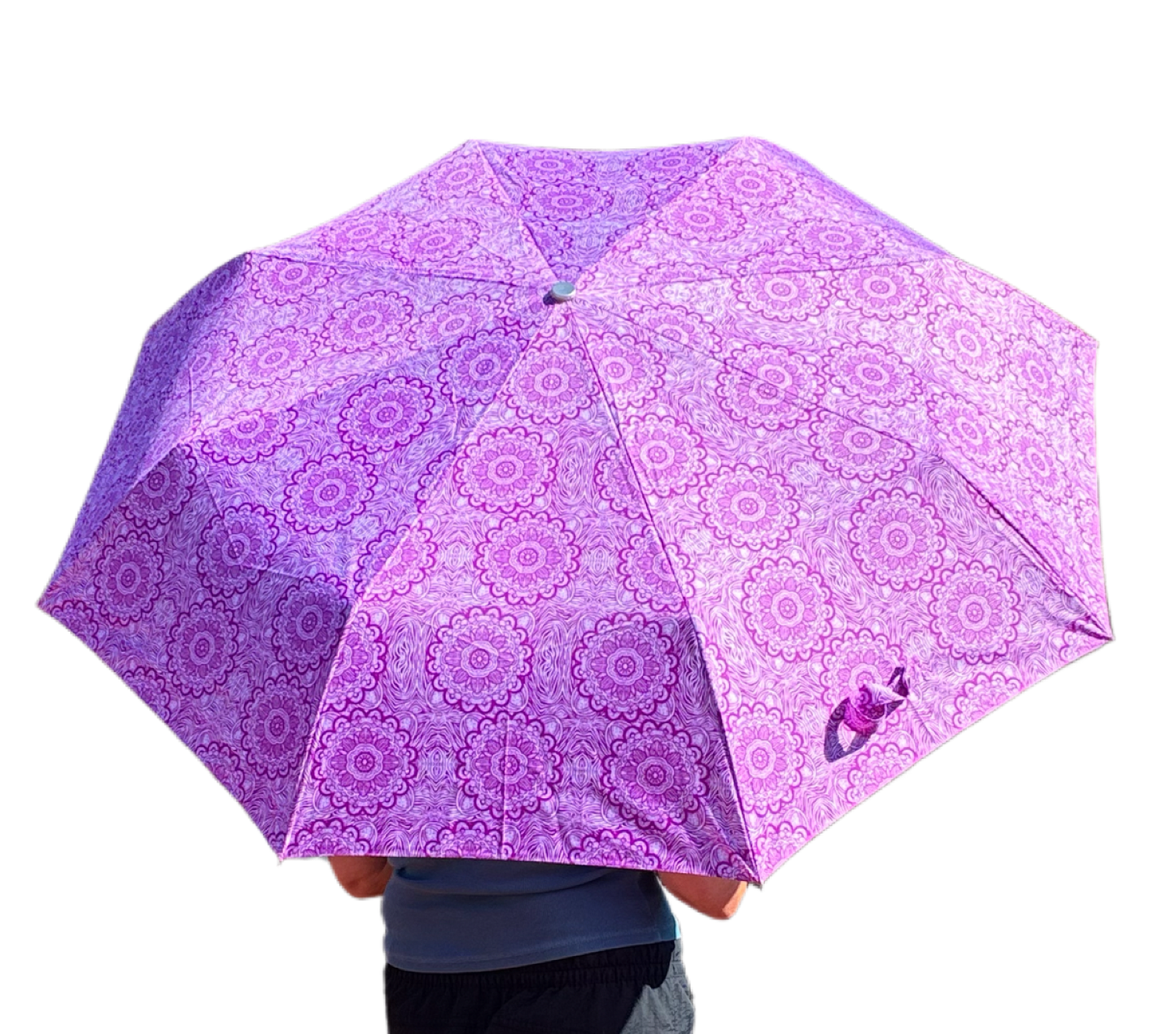 Fuchsia Bloom Compact Umbrella | Auto Open | 2-Step Closing System