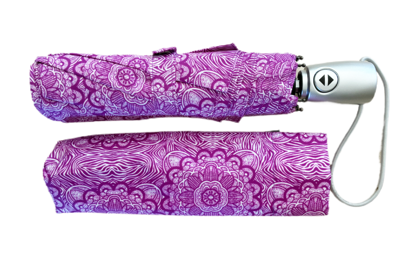 Fuchsia Bloom Compact Umbrella | Auto Open | 2-Step Closing System