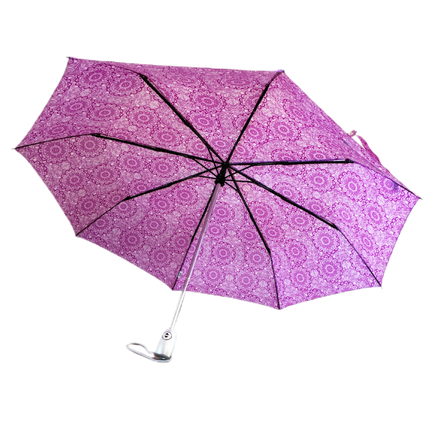 Fuchsia Bloom Compact Umbrella | Auto Open | 2-Step Closing System
