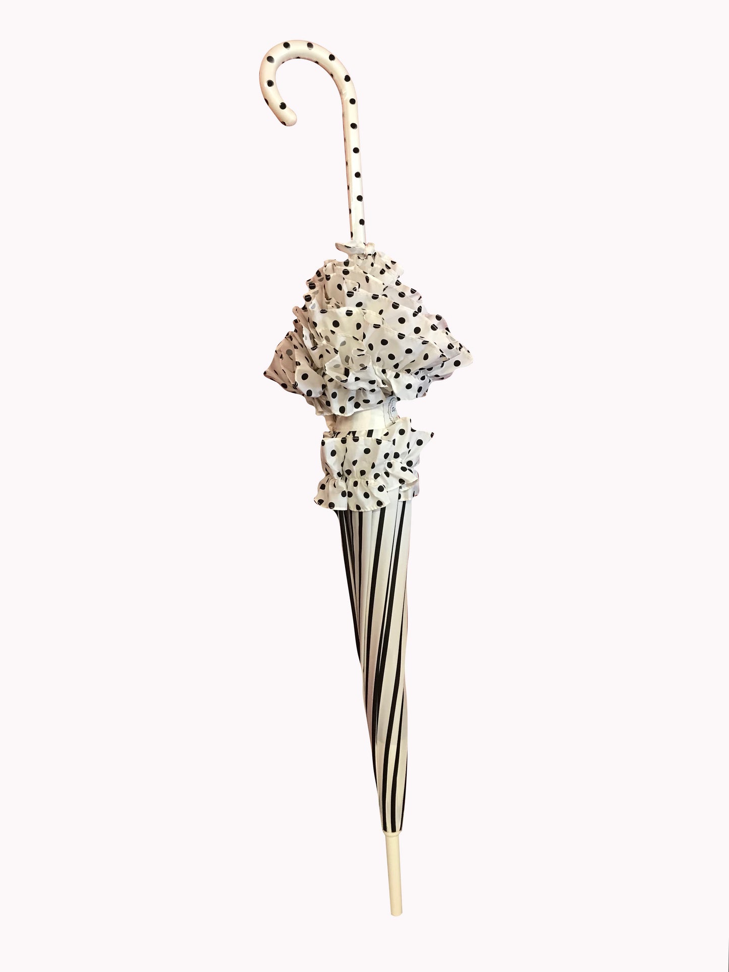 Frilly Stripes And Polka Dots Umbrella | Parasol- Waterproof