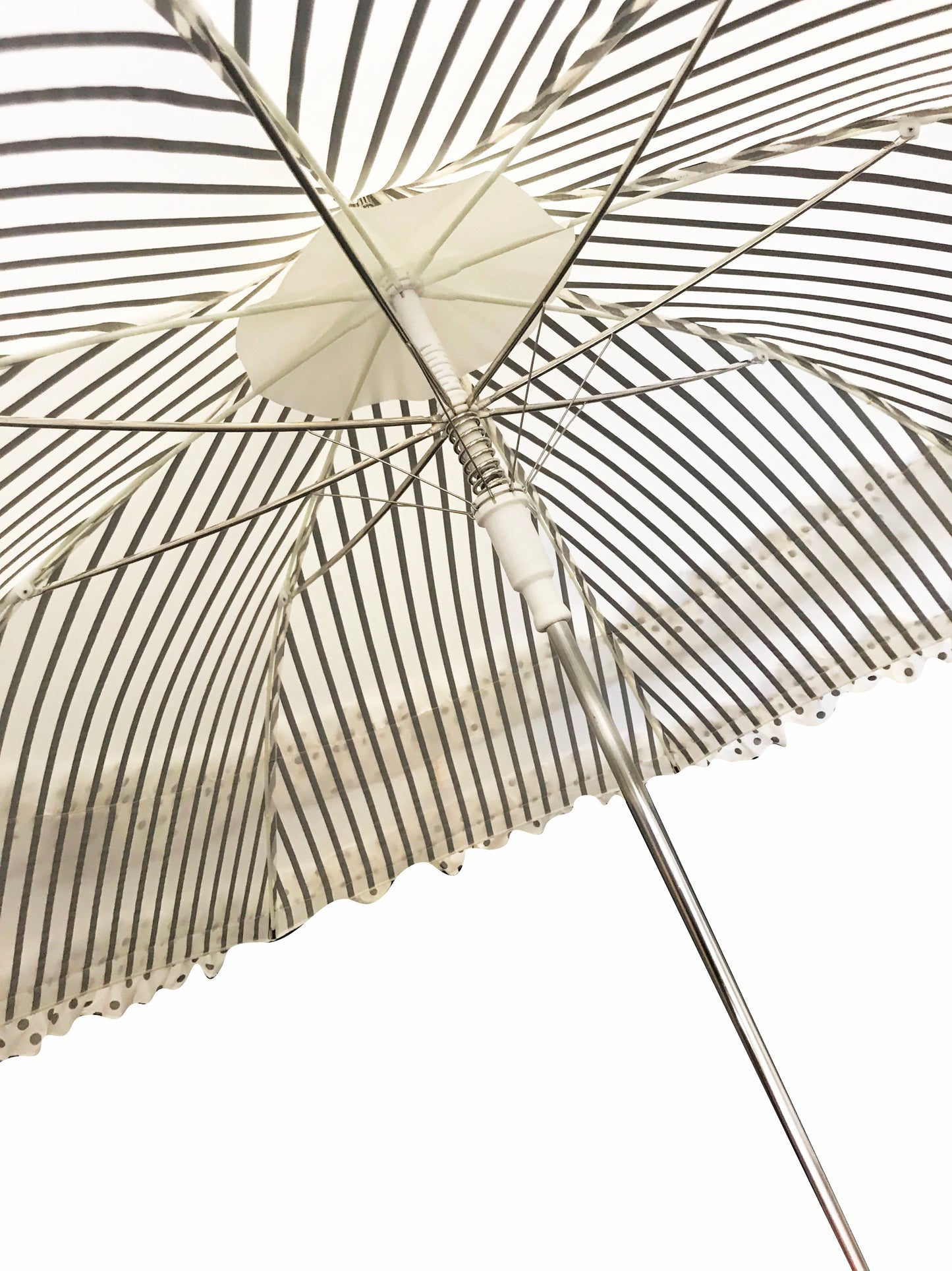 Frilly Stripes And Polka Dots Umbrella | Parasol- Waterproof