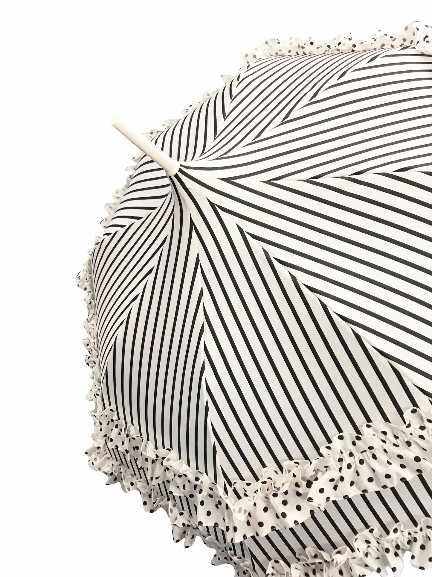 Frilly Stripes And Polka Dots Umbrella | Parasol- Waterproof