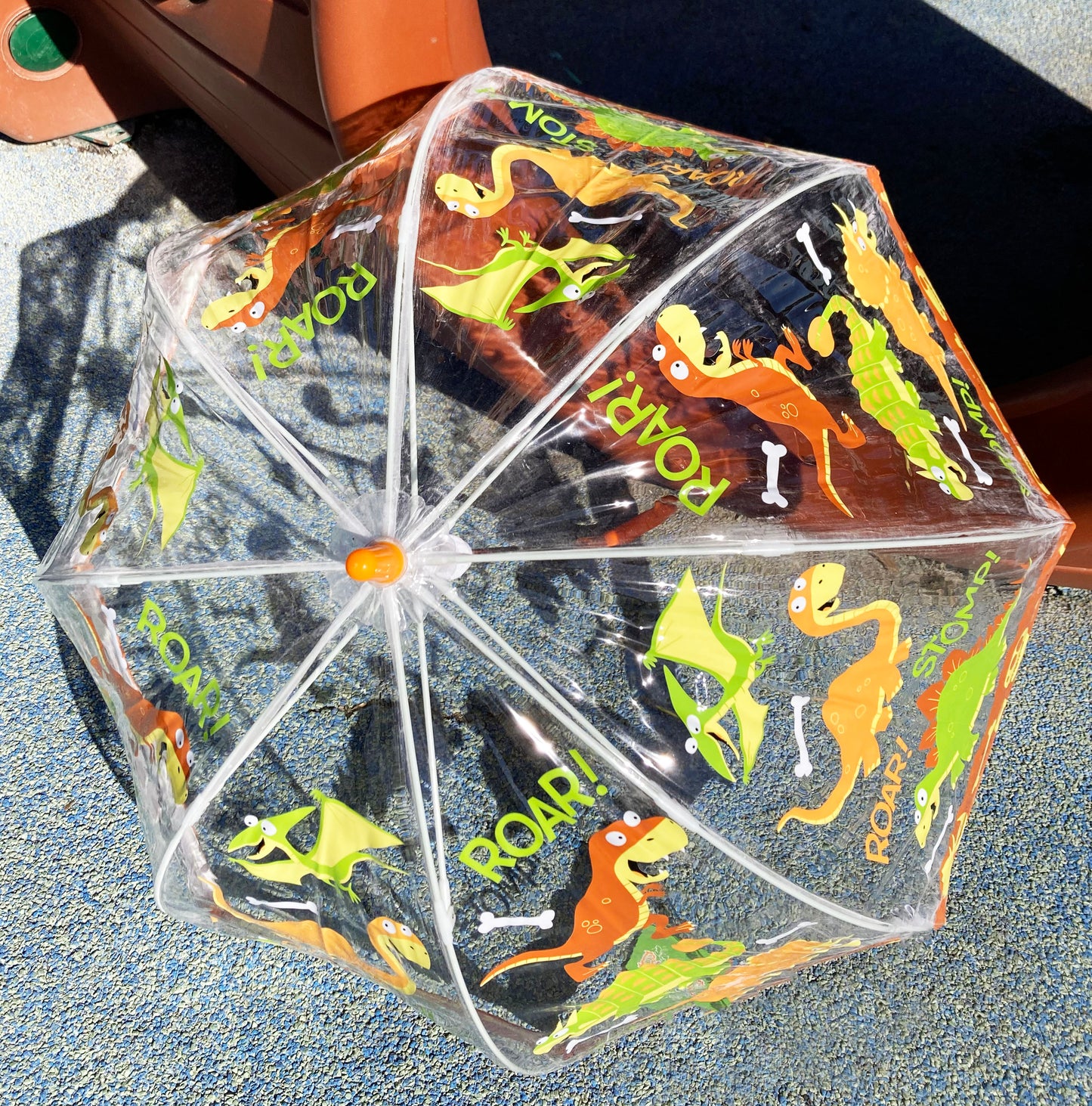 Clear Bubble Dinosaurs Umbrella for Children | Safe Tips | Prehistoric Theme