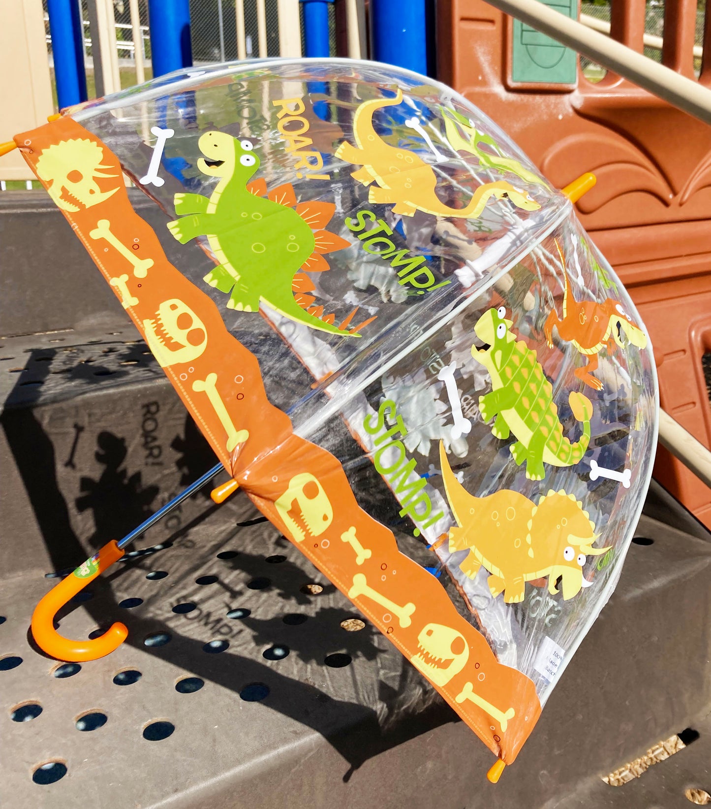 Clear Bubble Dinosaurs Umbrella for Children | Safe Tips | Prehistoric Theme