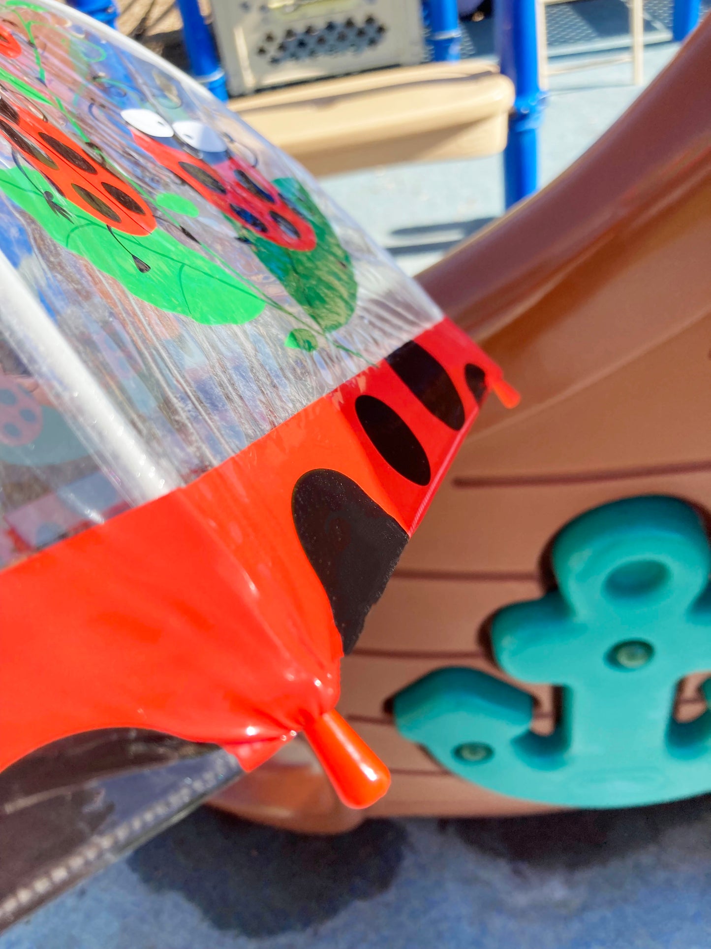 Playful Ladybug Clear Children Umbrella by Bugzz® | Flexible Ribs and Safe Tips | Easy opening and Closing System