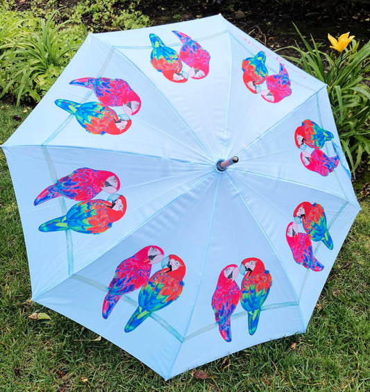 Percy and Penelope Umbrella | Macaw Designs by Emily Smith