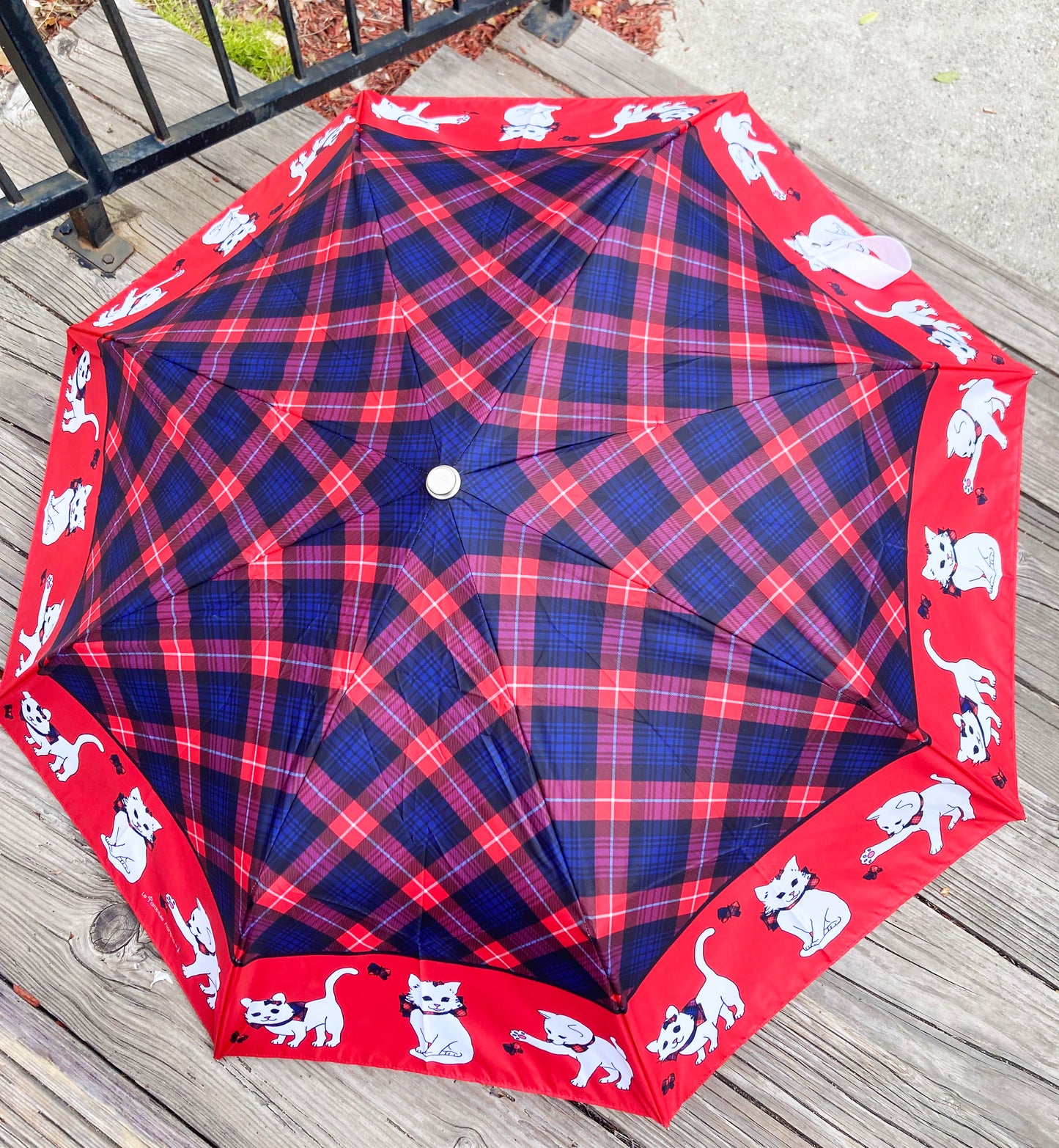 Red Scottish Cats Anti UV Compact Umbrella | Made in France | Free Shipping