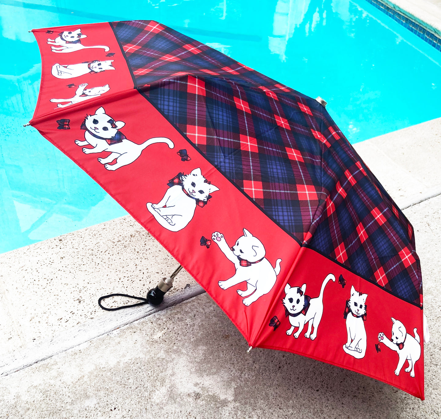Red Scottish Cats Anti UV Compact Umbrella | Made in France | Free Shipping