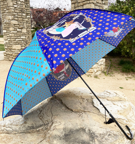 Darling Divas Umbrella Collection | 1920s Vintage Style | "Moons and Stars" | Semi-Automatic | One Year Warranty.