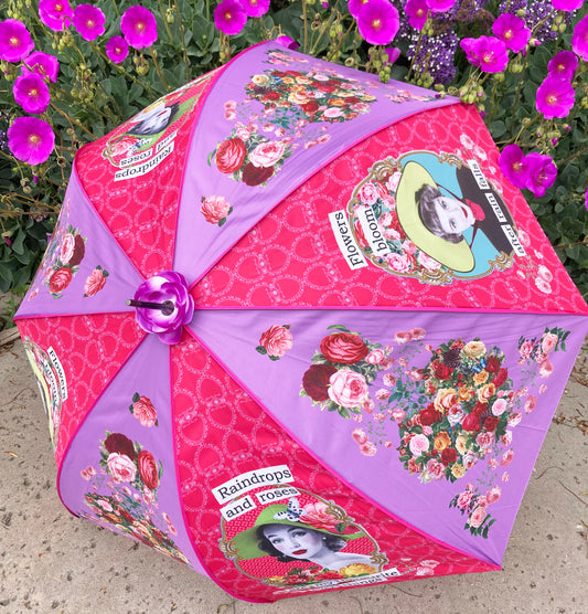 Darling Divas Umbrella Collection | 1920s Vintage Style | "Raindrops and roses..." | Semi-Automatic | One Year Warranty.