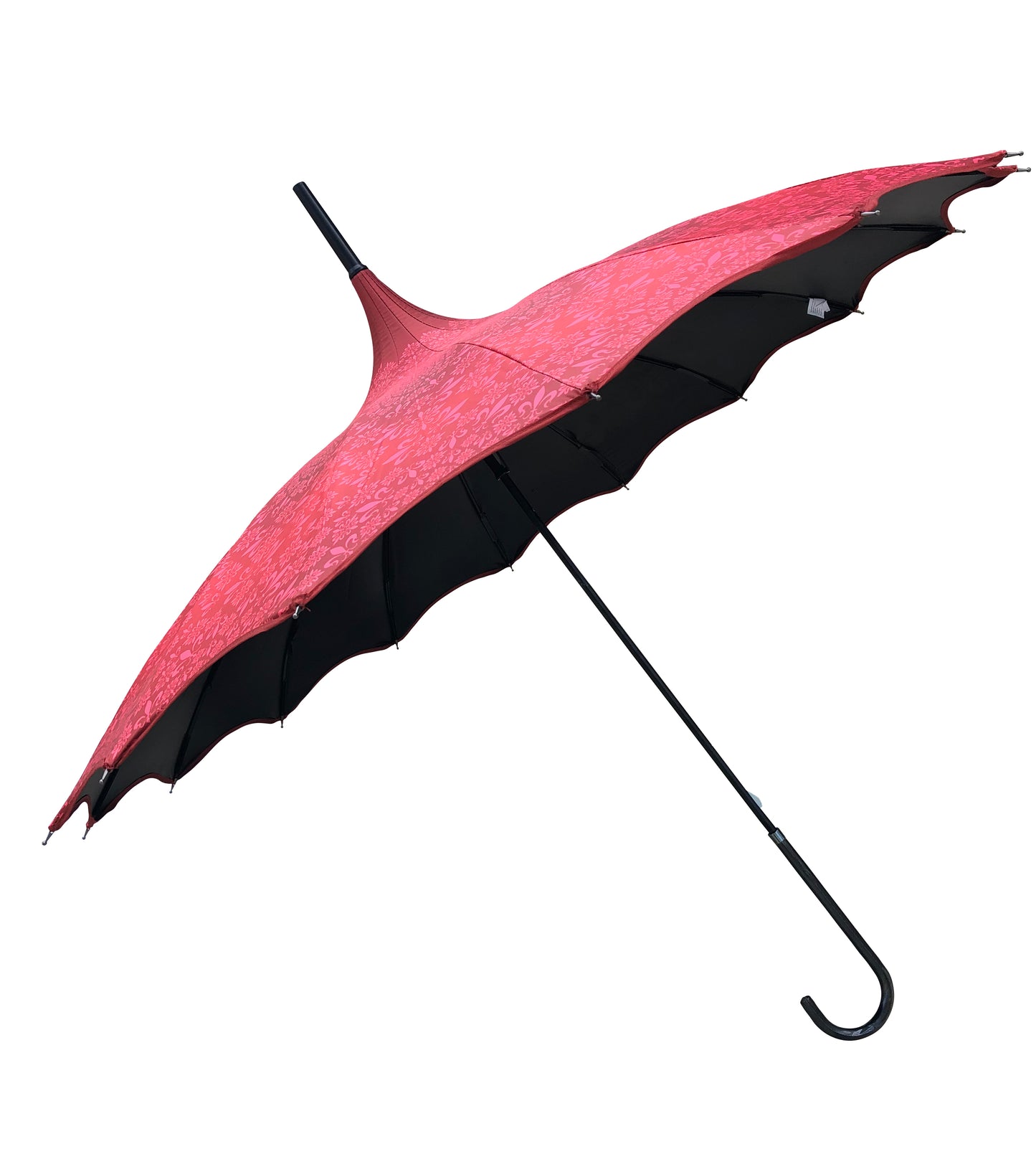 Waterproof + Real Anti-UV Umbrella in Red | Blackout Lining 100% Shade | Pagoda style