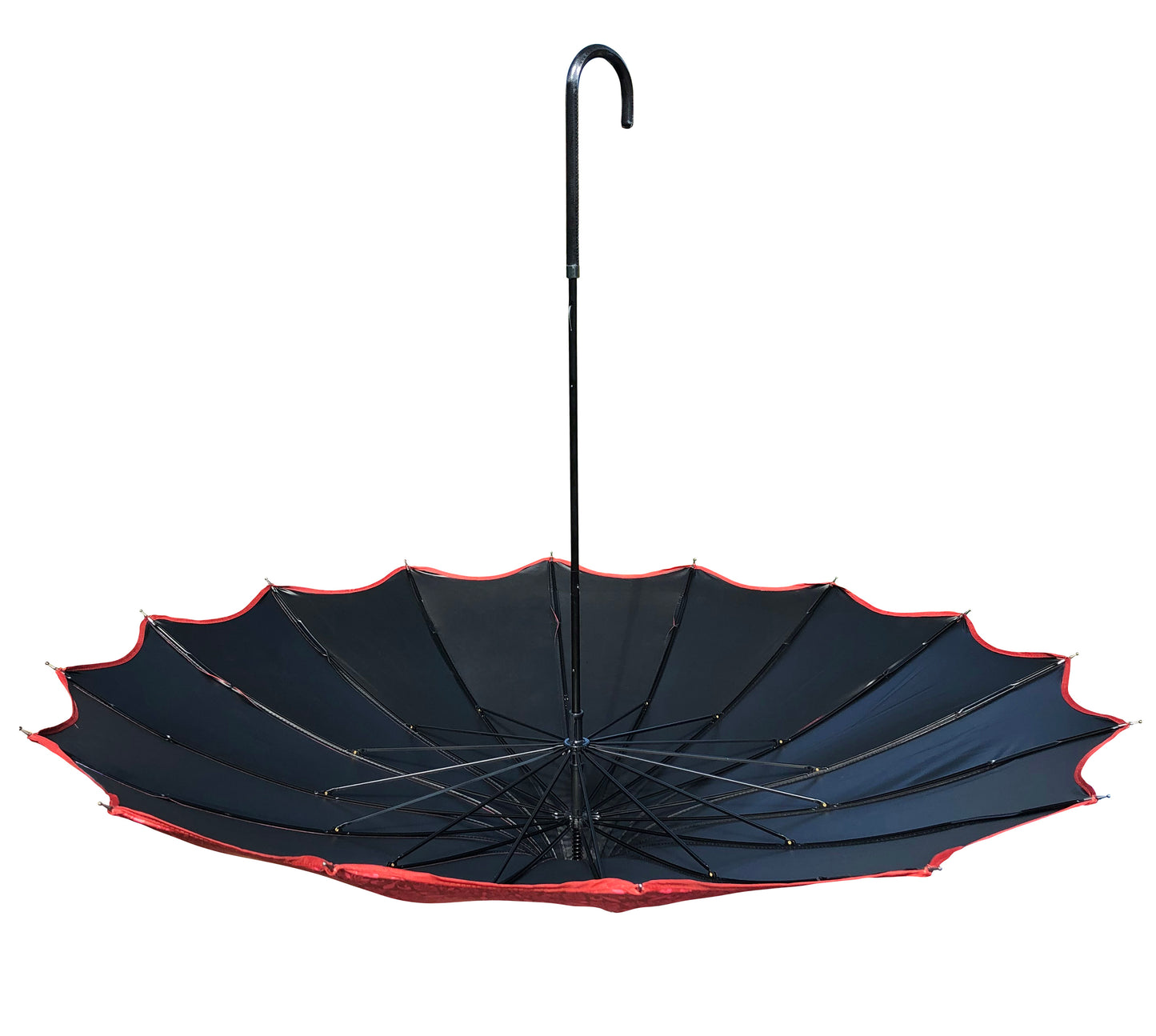 Waterproof + Real Anti-UV Umbrella in Red | Blackout Lining 100% Shade | Pagoda style