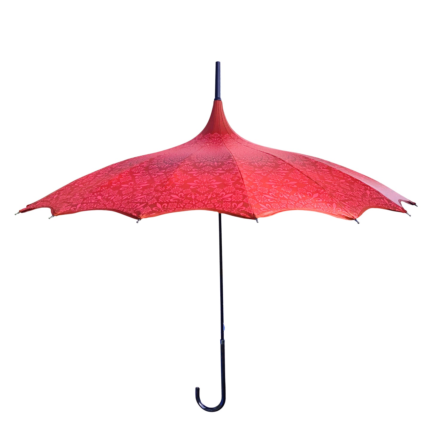 Waterproof + Real Anti-UV Umbrella in Red | Blackout Lining 100% Shade | Pagoda style
