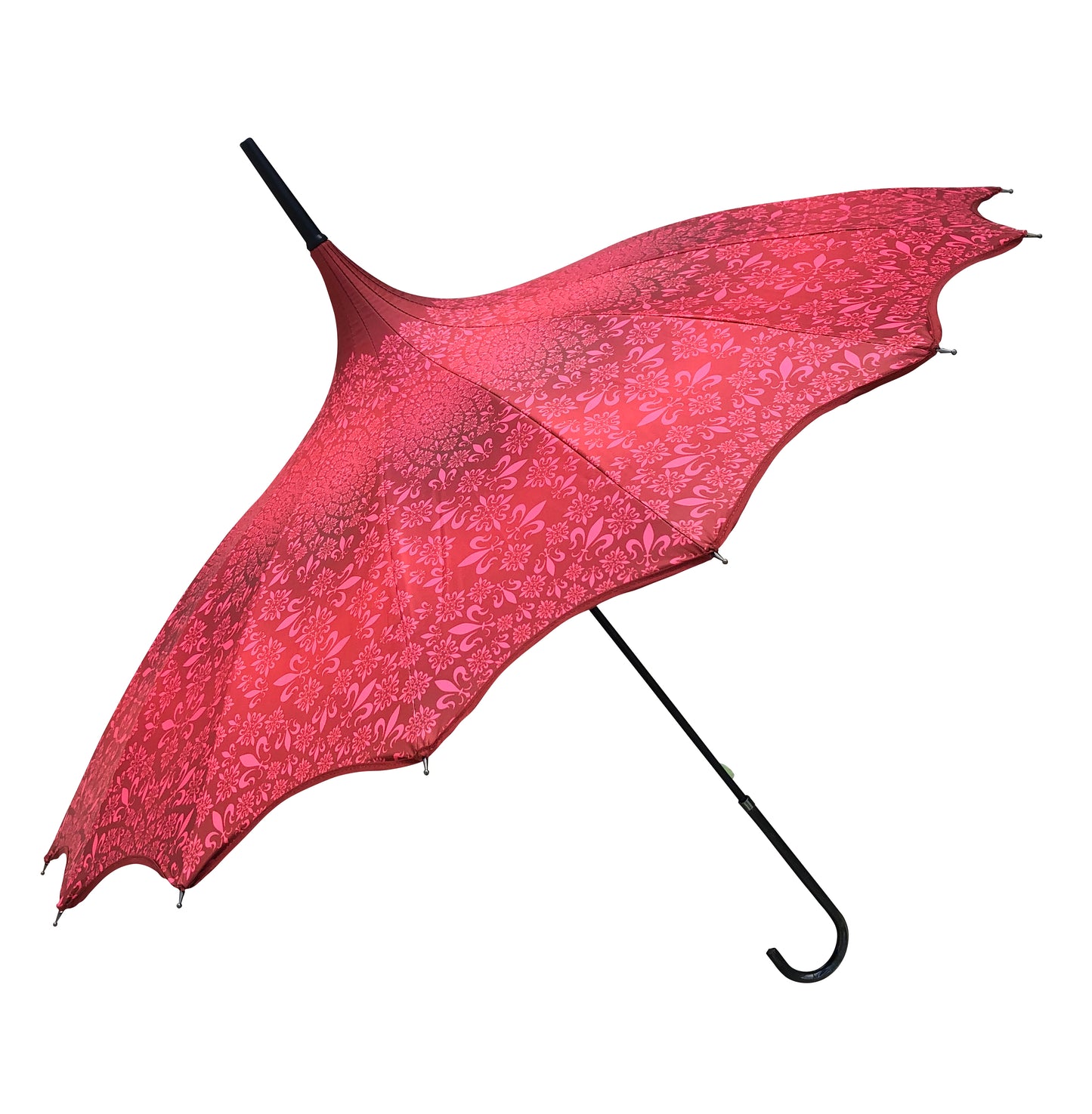 Waterproof + Real Anti-UV Umbrella in Red | Blackout Lining 100% Shade | Pagoda style