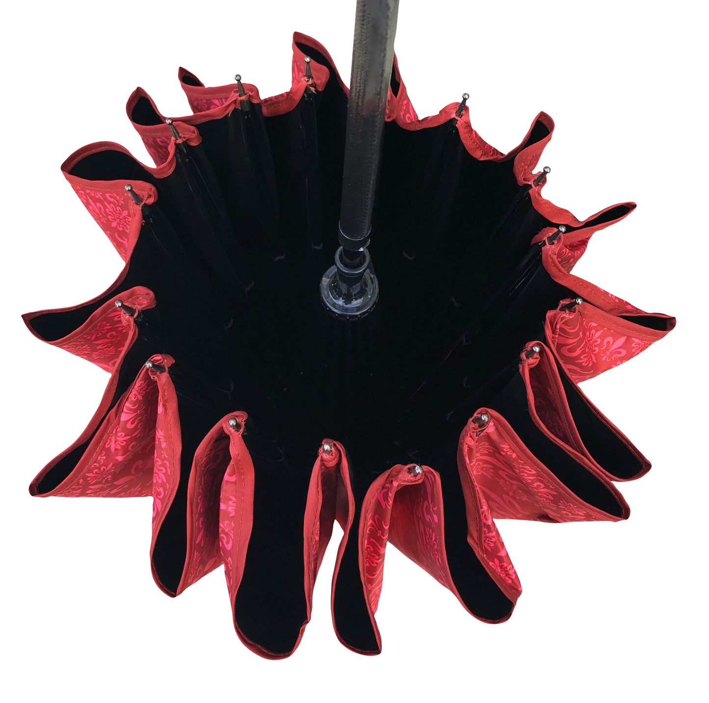 Waterproof + Real Anti-UV Umbrella in Red | Blackout Lining 100% Shade | Pagoda style