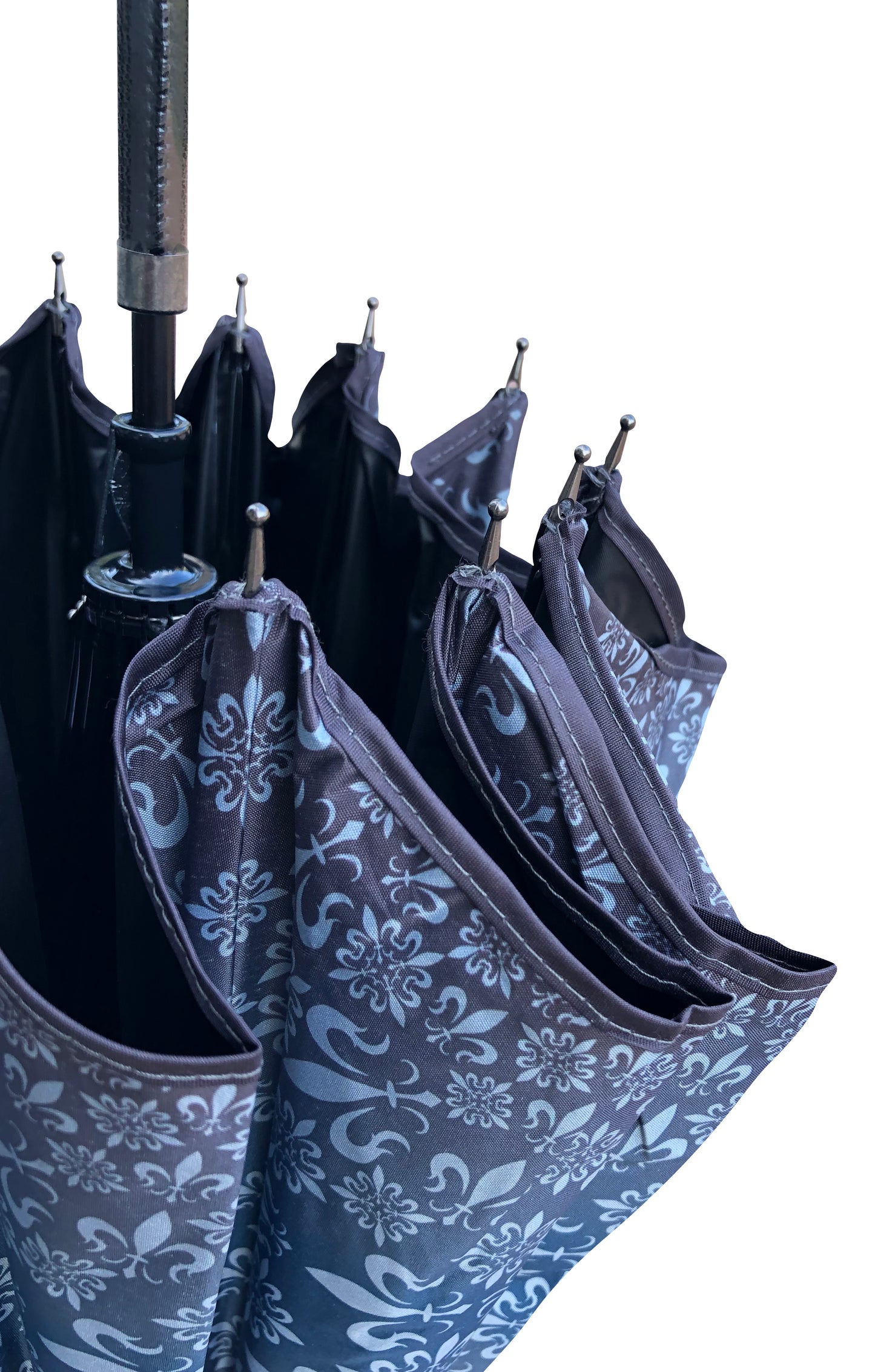 Waterproof + Real Anti-UV umbrella | Blackout lining | Pagoda style | Grey pattern