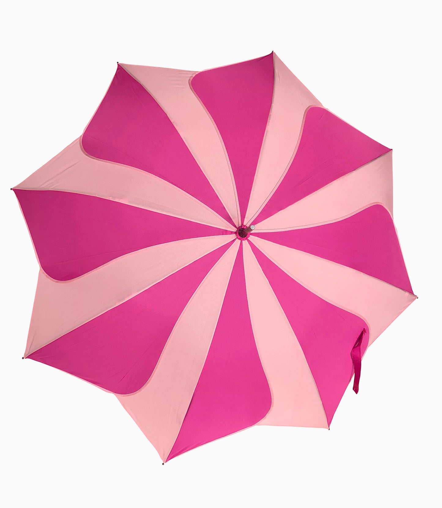 Two-Tone Pink Swirl Umbrella | Auto Open | Leatherette Handle