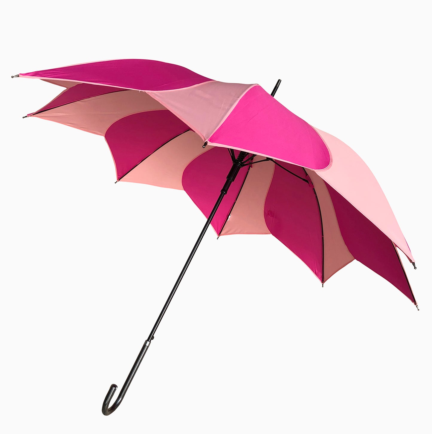 Two-Tone Pink Swirl Umbrella | Auto Open | Leatherette Handle