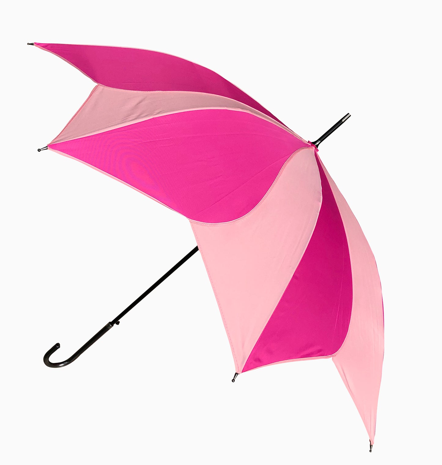 Two-Tone Pink Swirl Umbrella | Auto Open | Leatherette Handle
