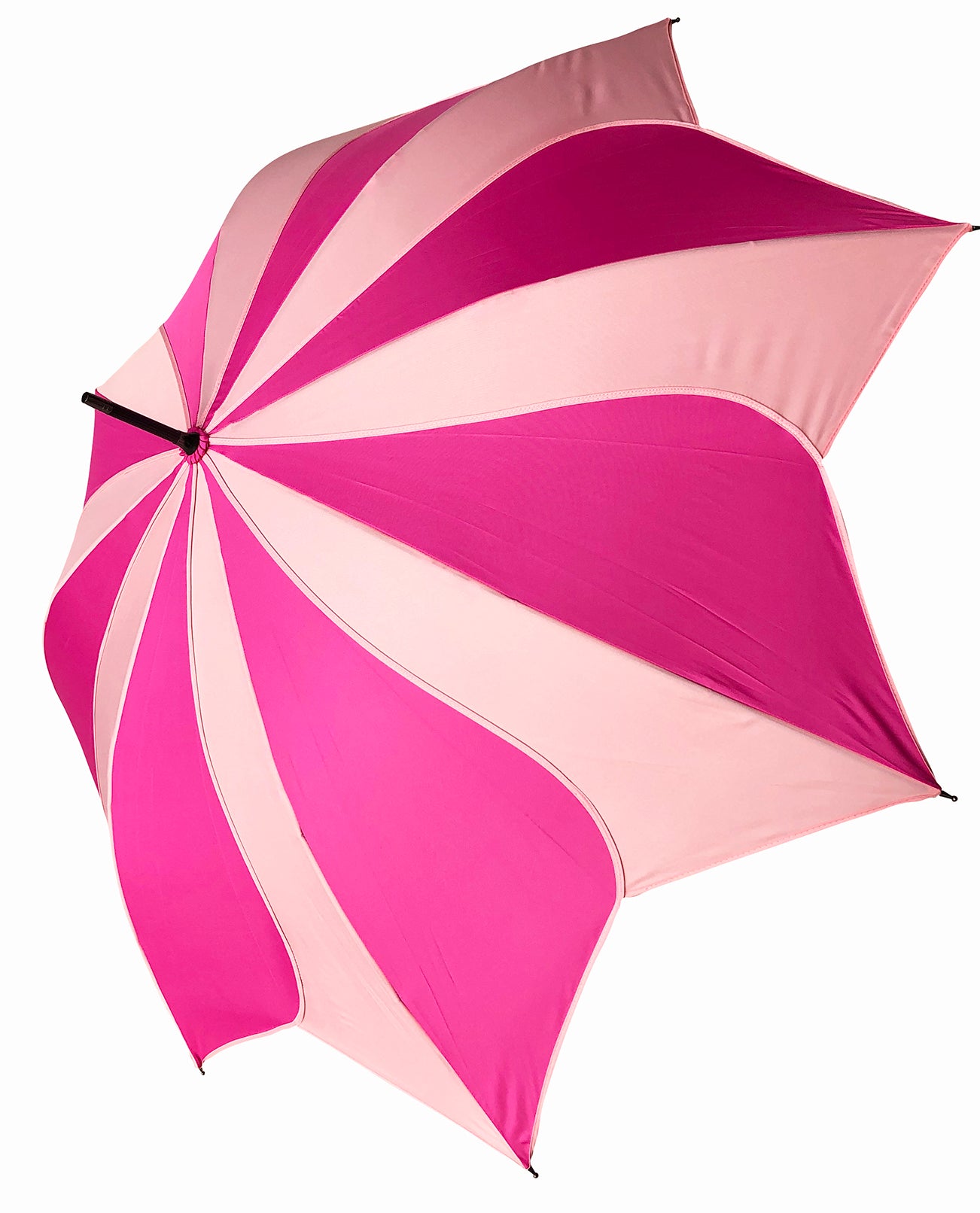 Two-Tone Pink Swirl Umbrella | Auto Open | Leatherette Handle
