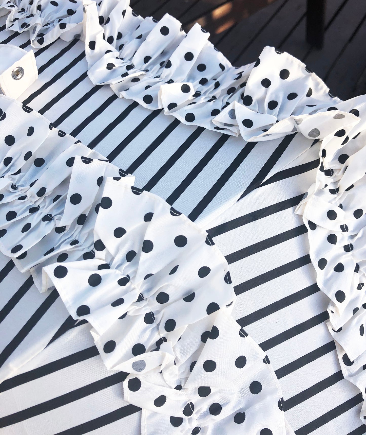 Frilly Stripes And Polka Dots Umbrella | Parasol- Waterproof