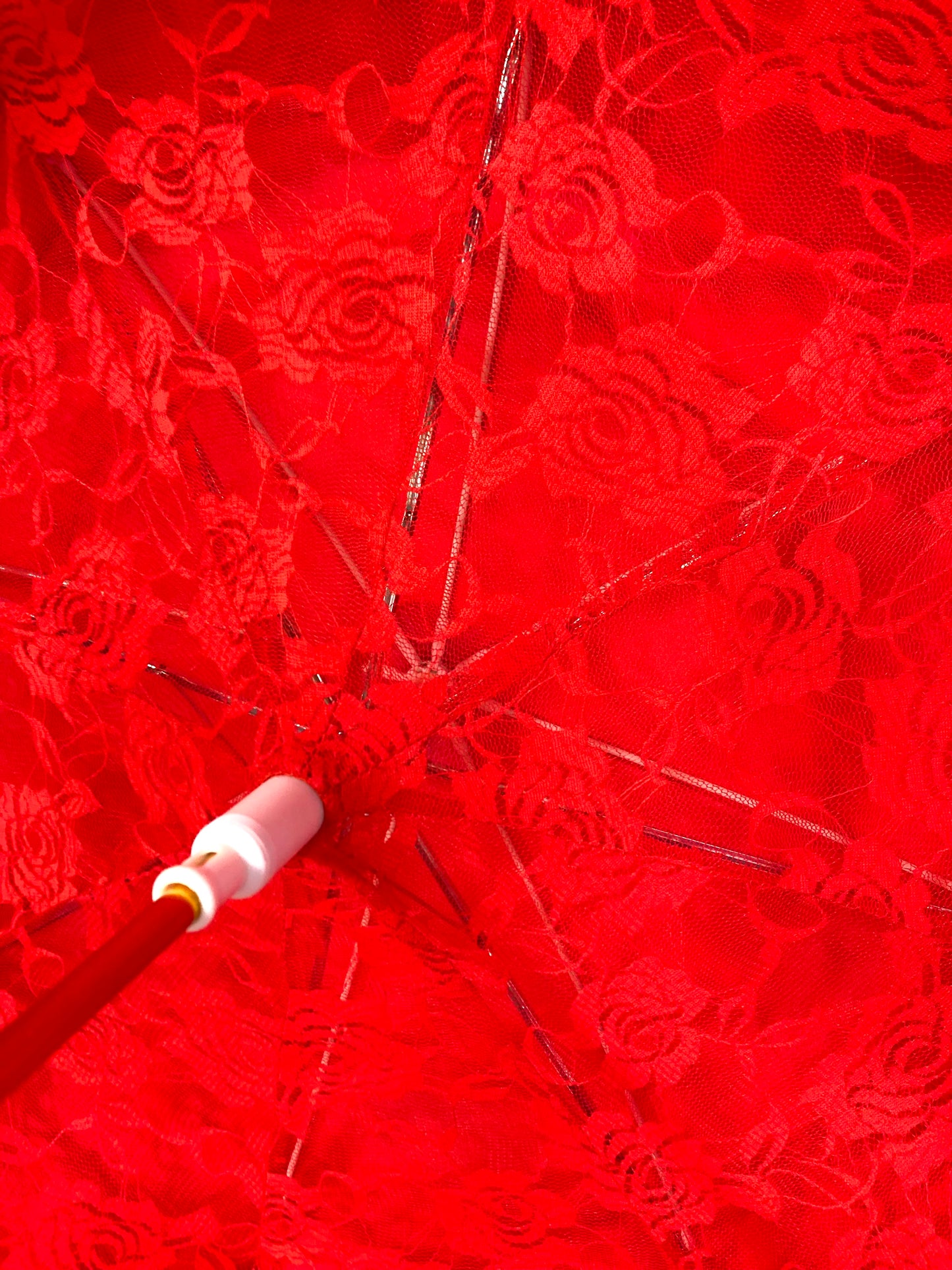 Francesca Red Umbrella | Double Layer Lace Inside | All Weather
