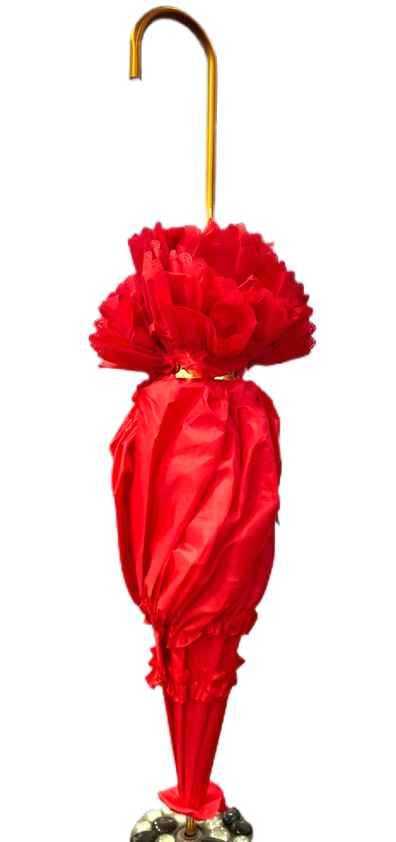 Francesca Red Umbrella | Double Layer Lace Inside | All Weather