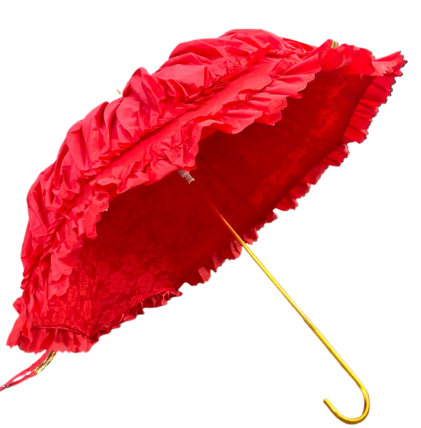 Francesca Red Umbrella | Double Layer Lace Inside | All Weather