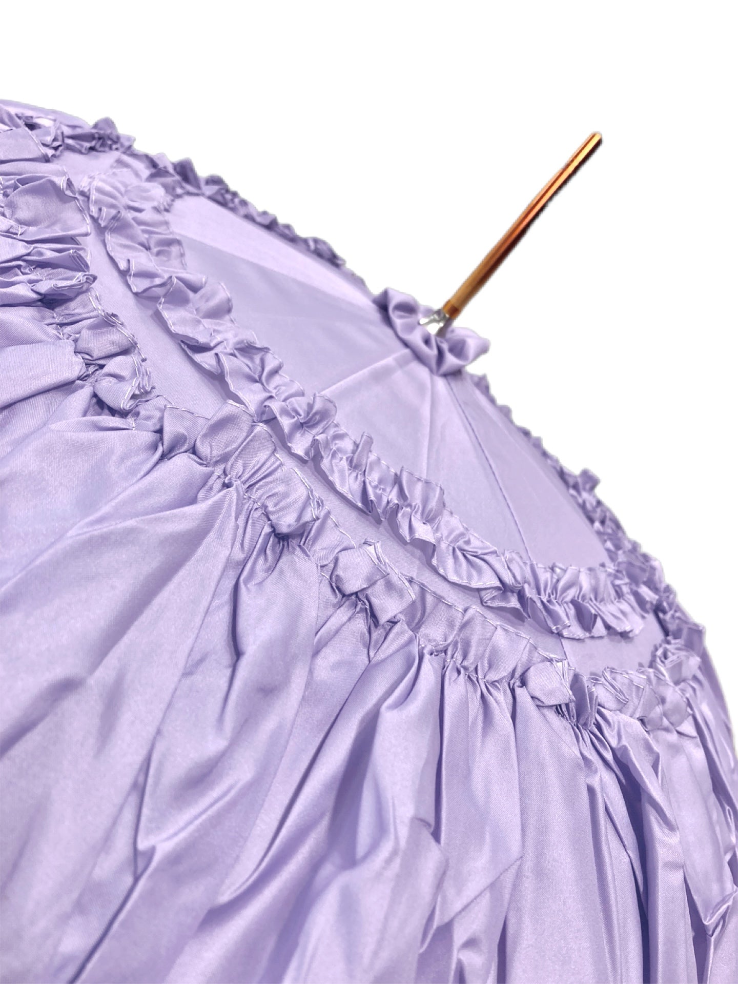 Francesca Lilac Umbrella | Waterproof Double Canopy | White Lace Inside