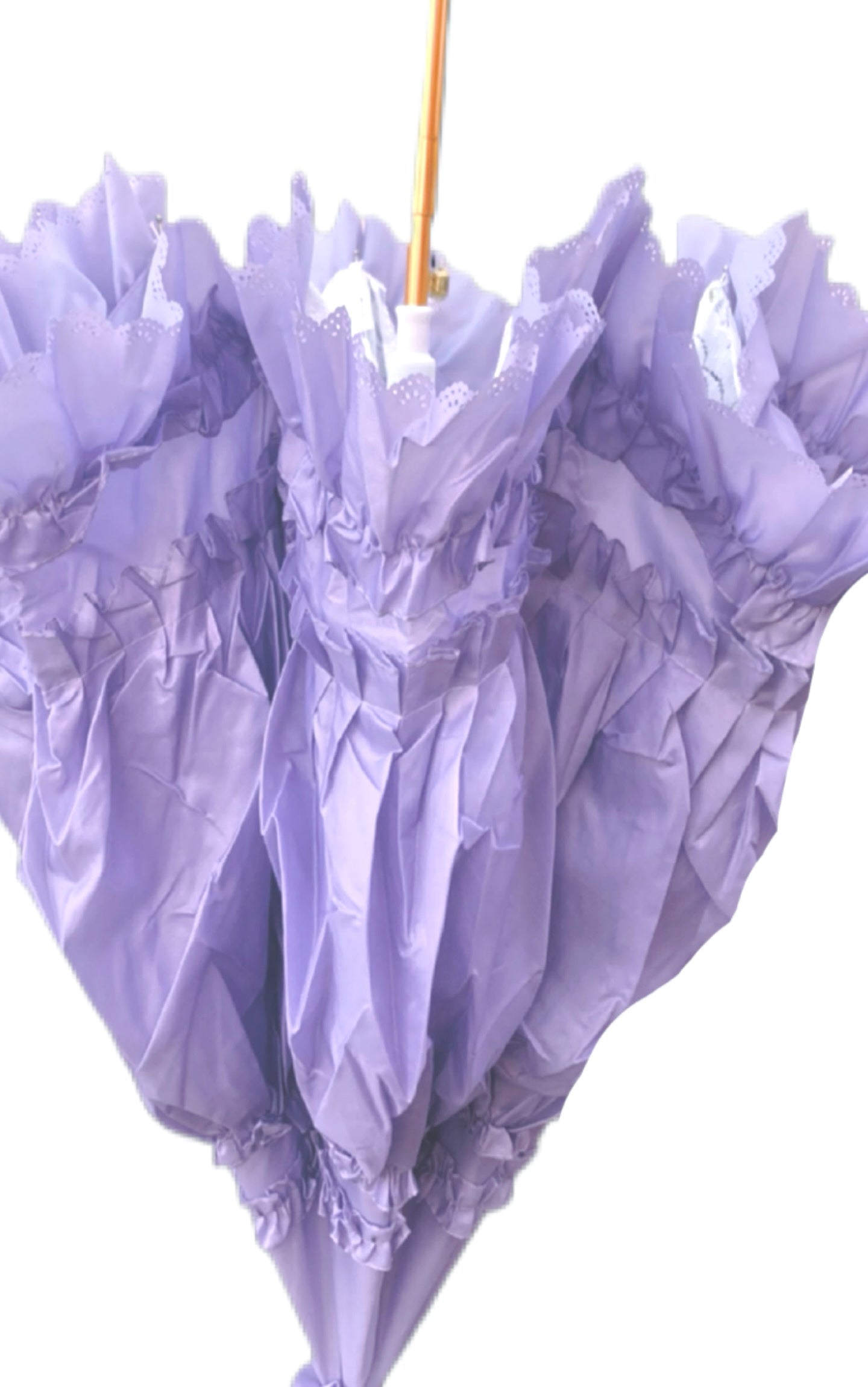 Francesca Lilac Umbrella | Waterproof Double Canopy | White Lace Inside