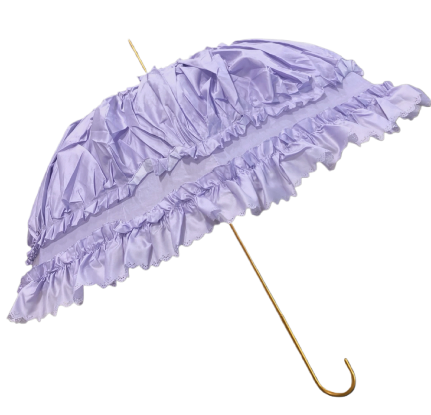 Francesca Lilac Umbrella | Waterproof Double Canopy | White Lace Inside