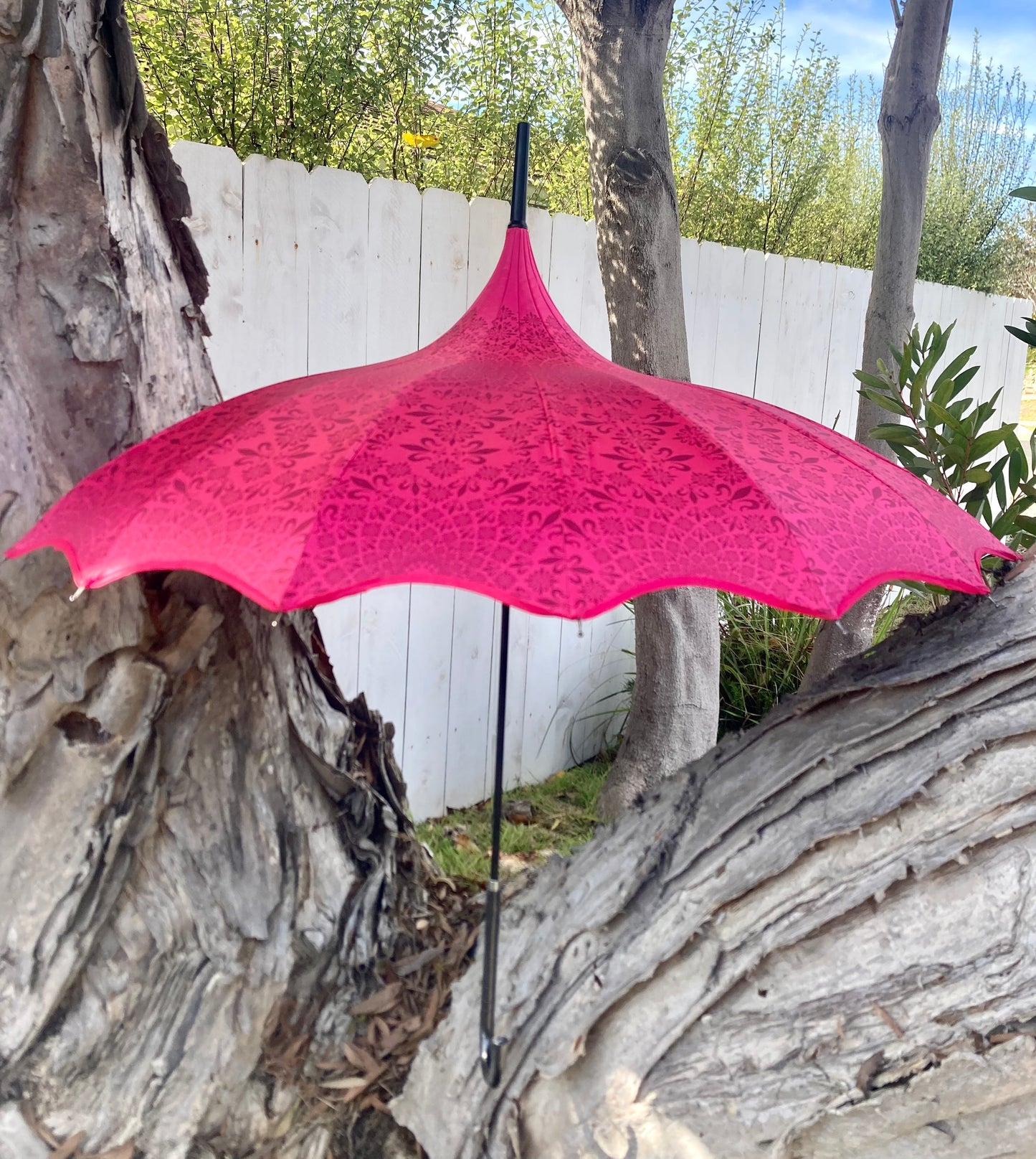 Paraguas impermeable y con protección UV | Forro opaco | Estilo pagoda en color rosa