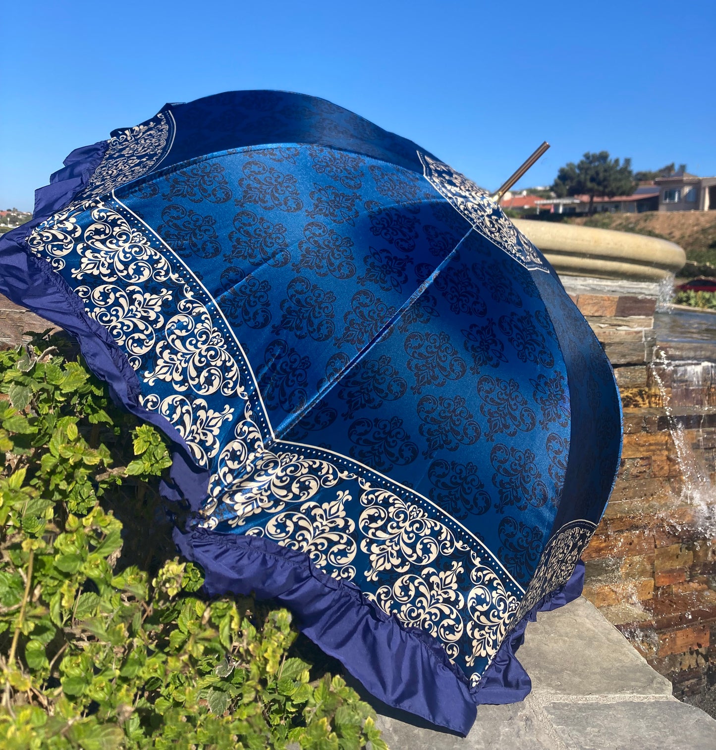Blue Baroque Italian Umbrella | il Marchesato Collection | Free Shipping