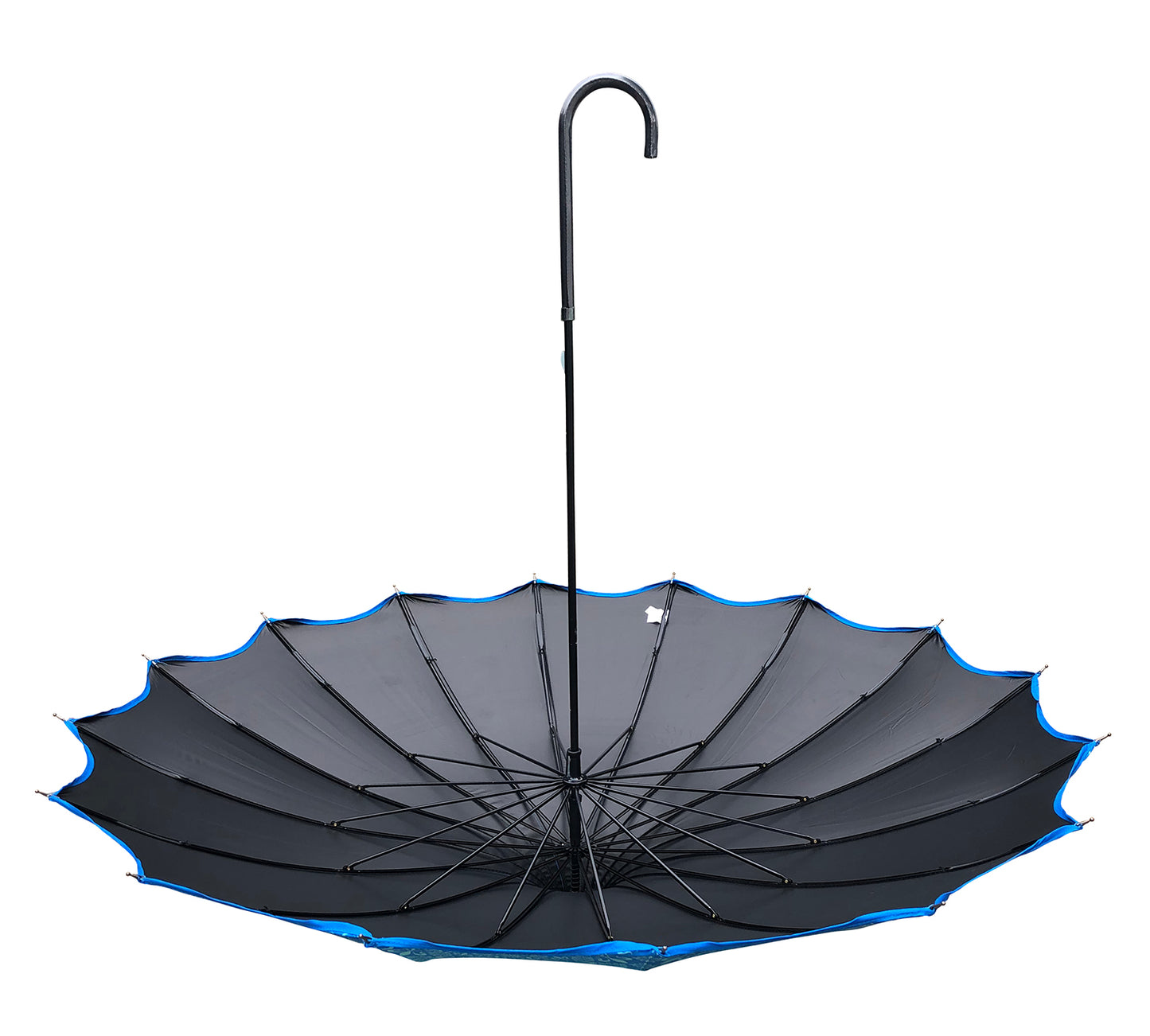 Waterproof + Real Anti-UV Umbrella | Blue Design Pagoda Style | Maximum Shade |