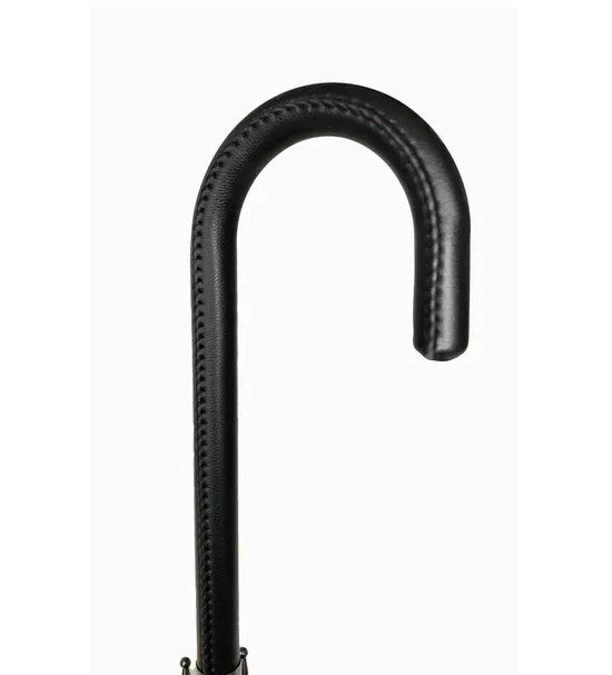 Paraguas de espiral color crema con ribete negro | Forma de pétalo | Resistente al agua